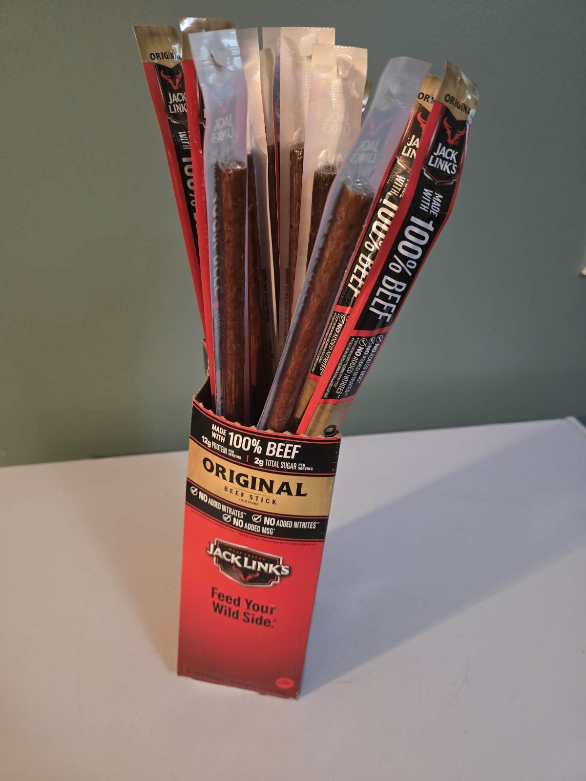 (14) Count Lot Of Jack Link’s Original Beef Stick 1.84 Oz Ea 100% Beef BB 4/7/26