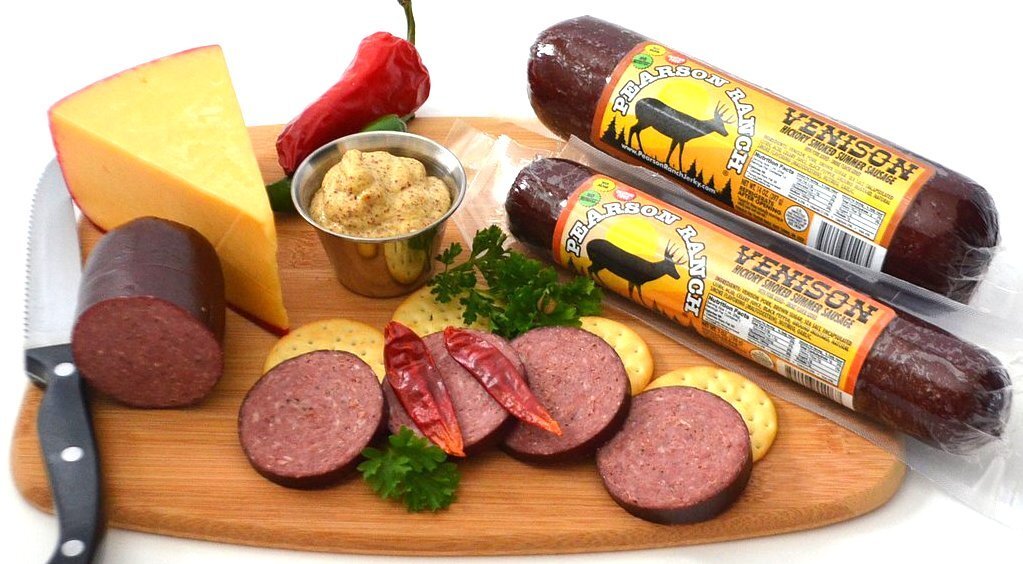 PEARSON RANCH SINCE 1959 Game Meat Summer Sausage Variety Pack of 3 Elk MSG-Free