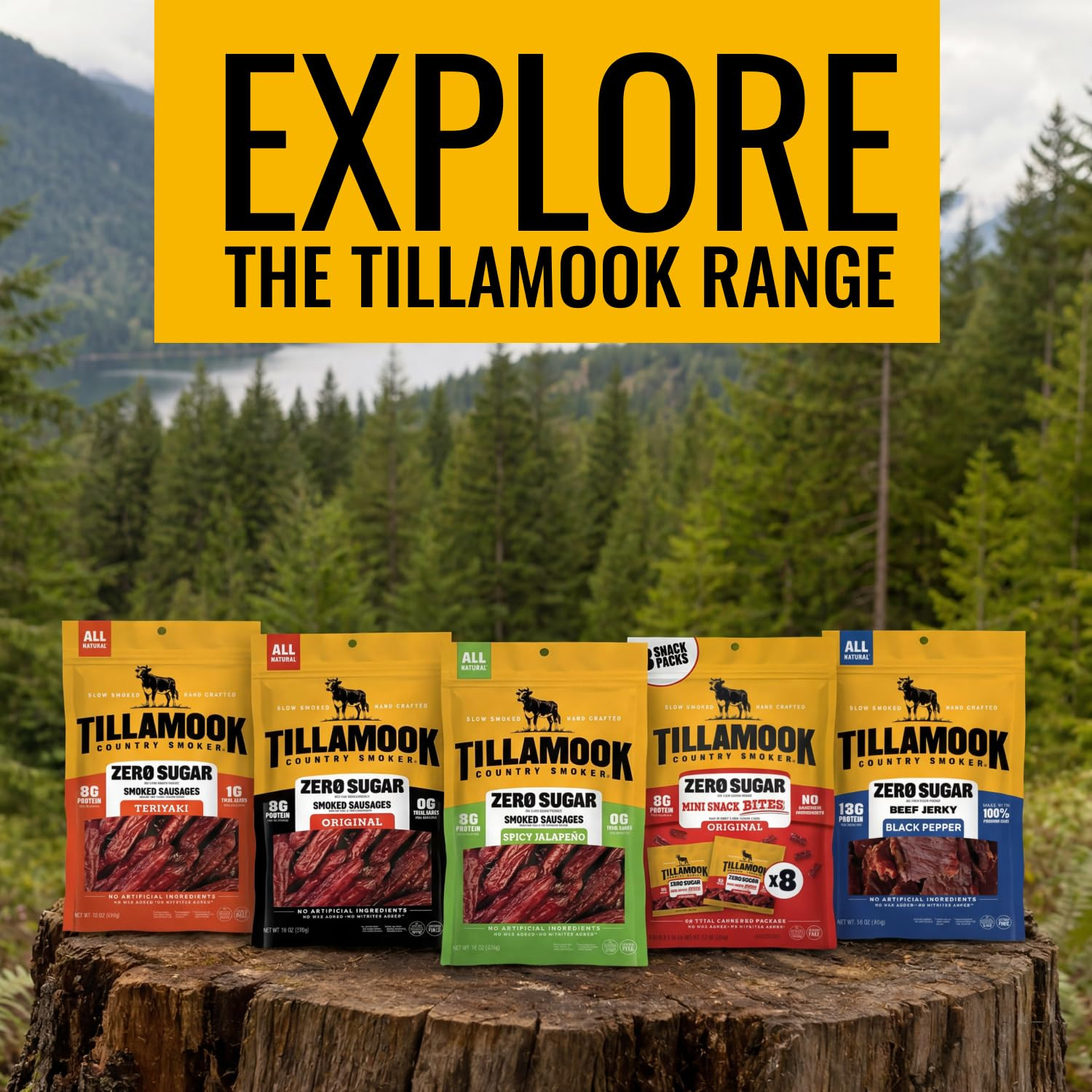 Tillamook Country Smoker Zero Sugar Original Keto Friendly Smoked Sausages, 10 O