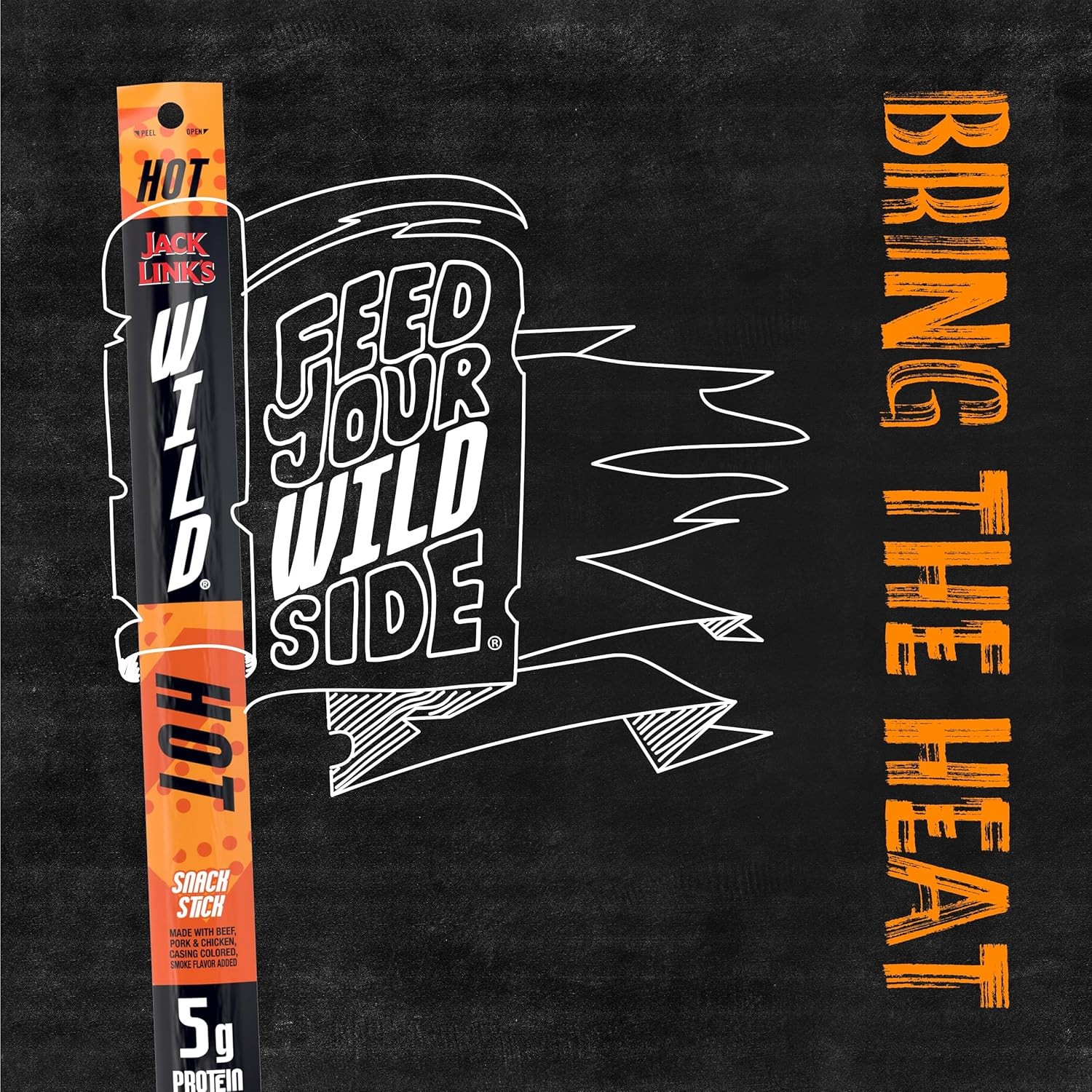 Jack Link’s WILD Snack Sticks, Hot Spicy – Protein 1 Ounce (Pack of 20)
