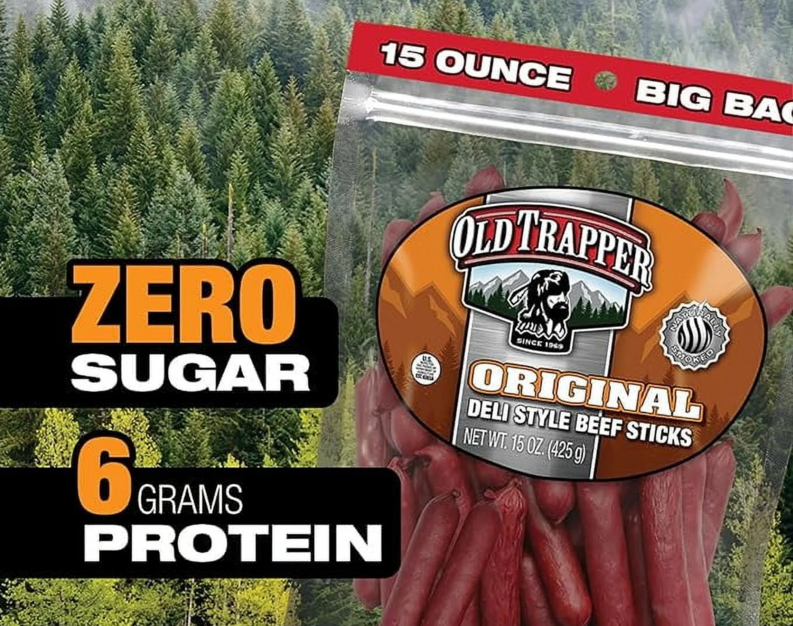 Old Trapper original Beef stick 15oz Resealable Bag… Free Shipping