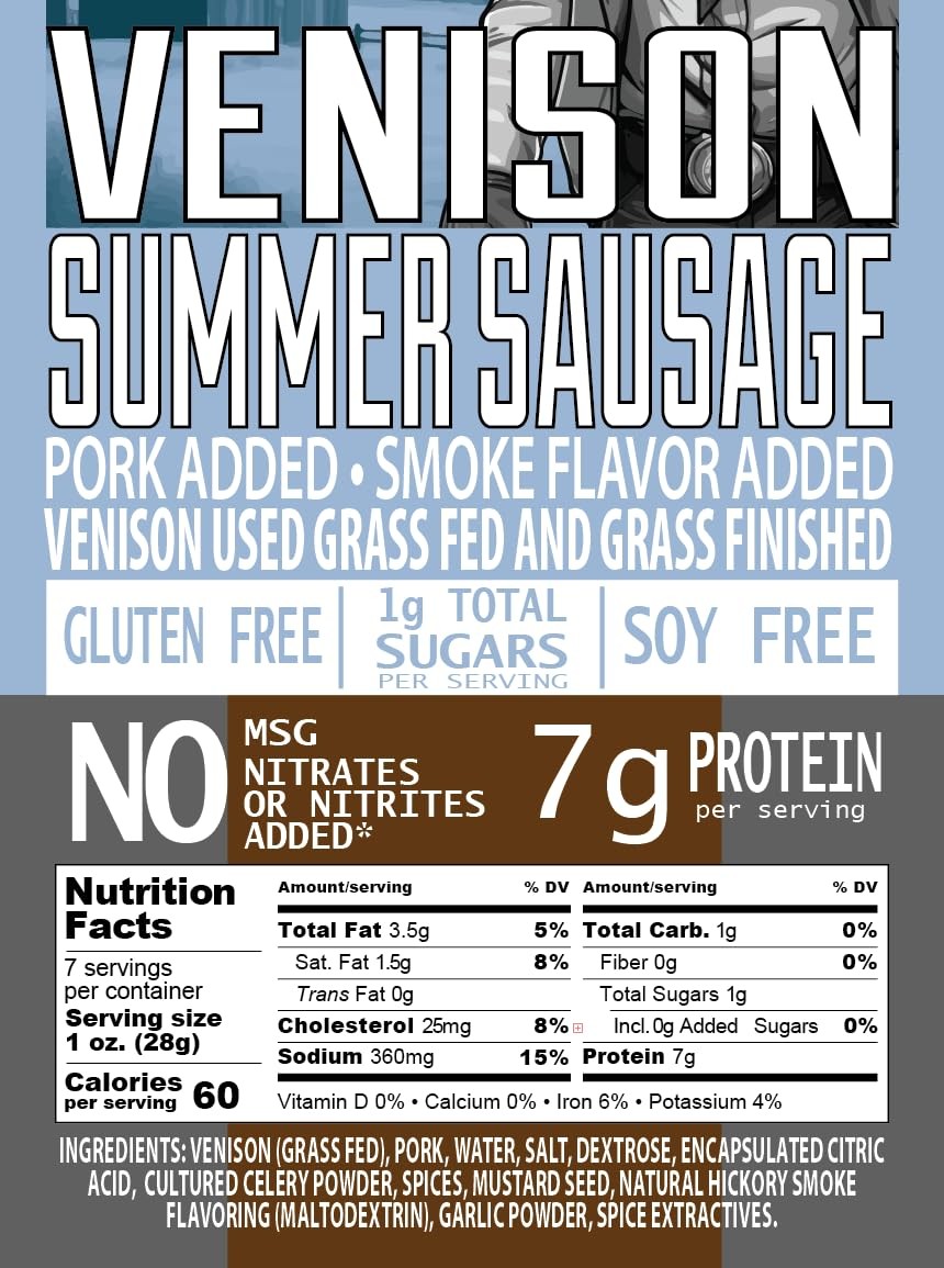 Wild Game Meat Summer Sausage Sampler Pack 3 Elk Buffalo Venison Summer Sausage