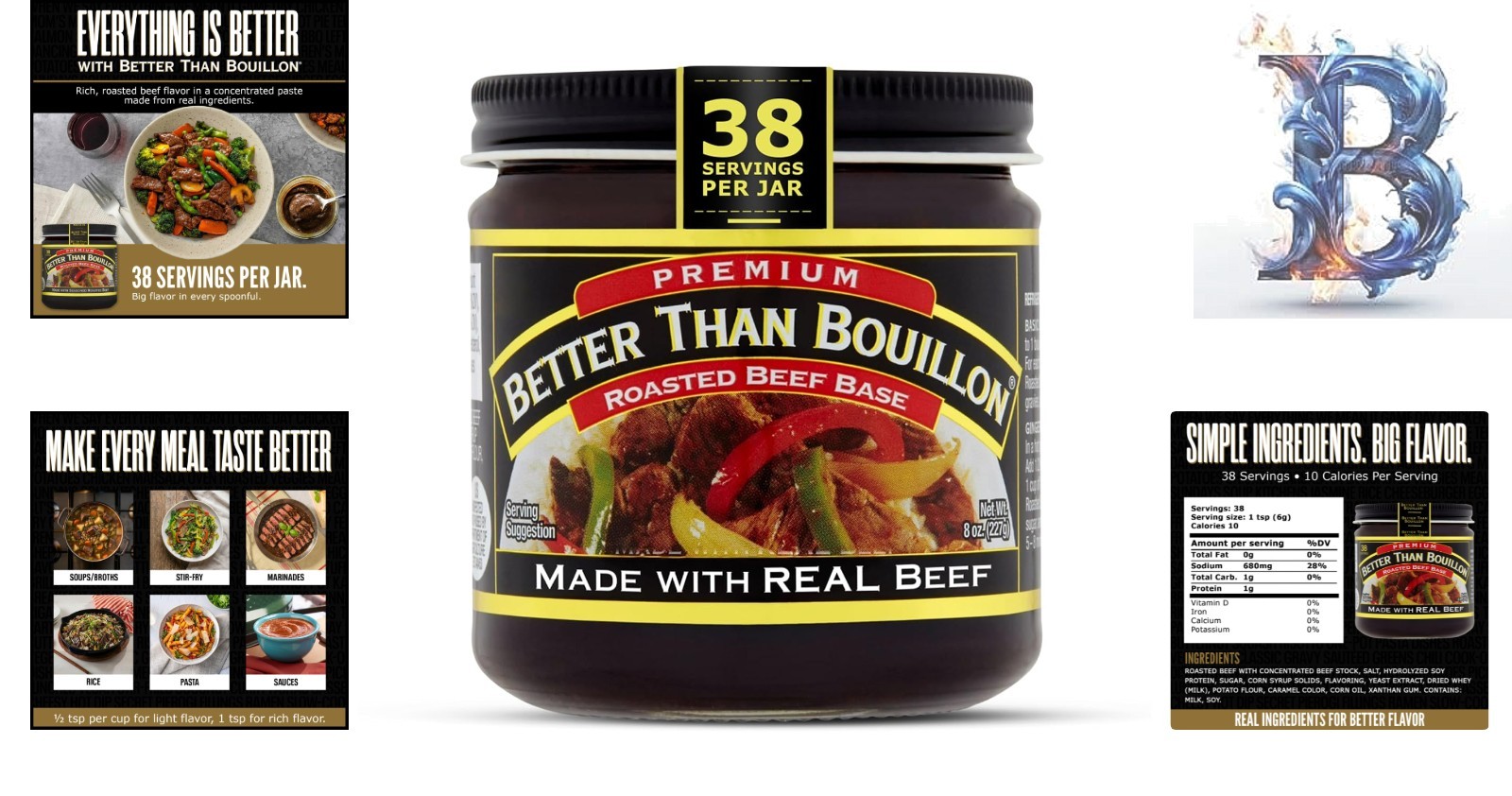 Rich Roasted Beef Base Paste, 8 oz – Perfect for Soups & Stews, 38 Servings