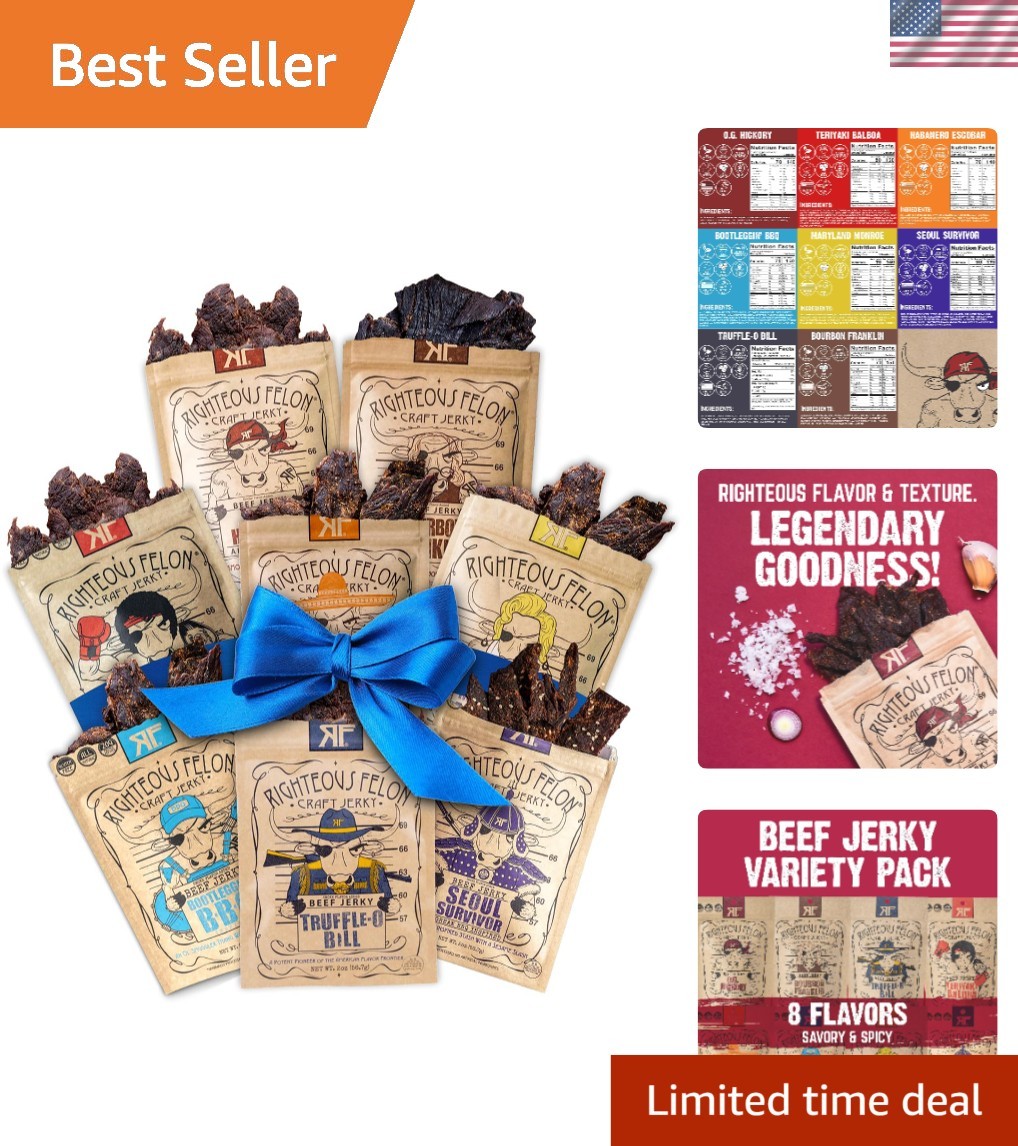 Father’s Day Gift: Gluten-Free Beef Jerky 8-Pack – Low Sugar & Keto-Friendly