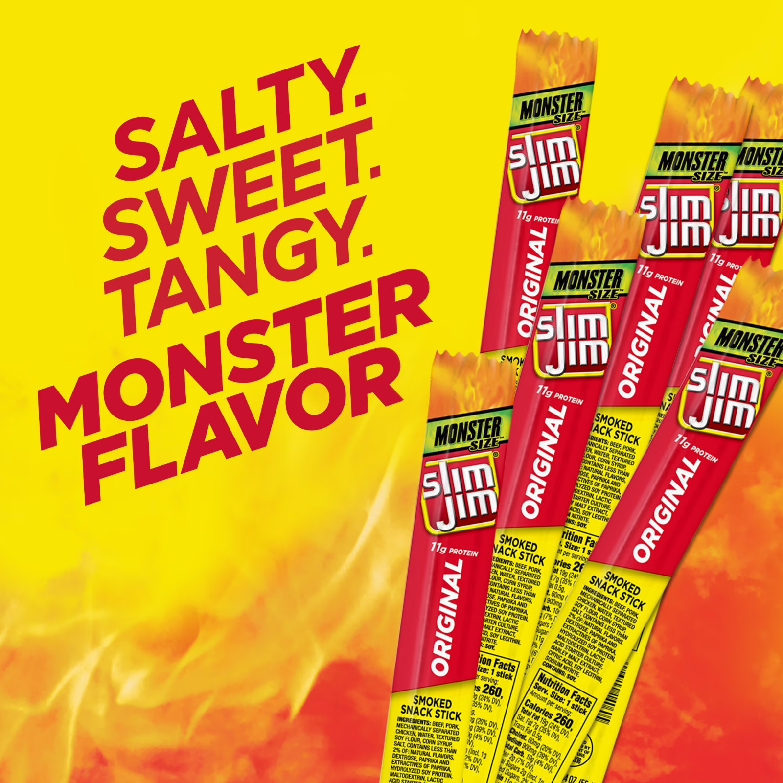 (Pack of 3) Original Smoked Meat Sticks, High Protein Snack, 1.94 oz Free Ship..