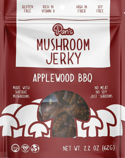 Pan’s Mushroom Jerky Applewood BBQ. – 2.2 Oz (pack of 1)