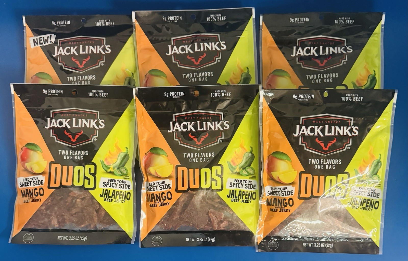 (6) Jack Link’s Duos Mango Jalapeño Beef Jerky 3.25oz. Bulk Lot BB: 10/26