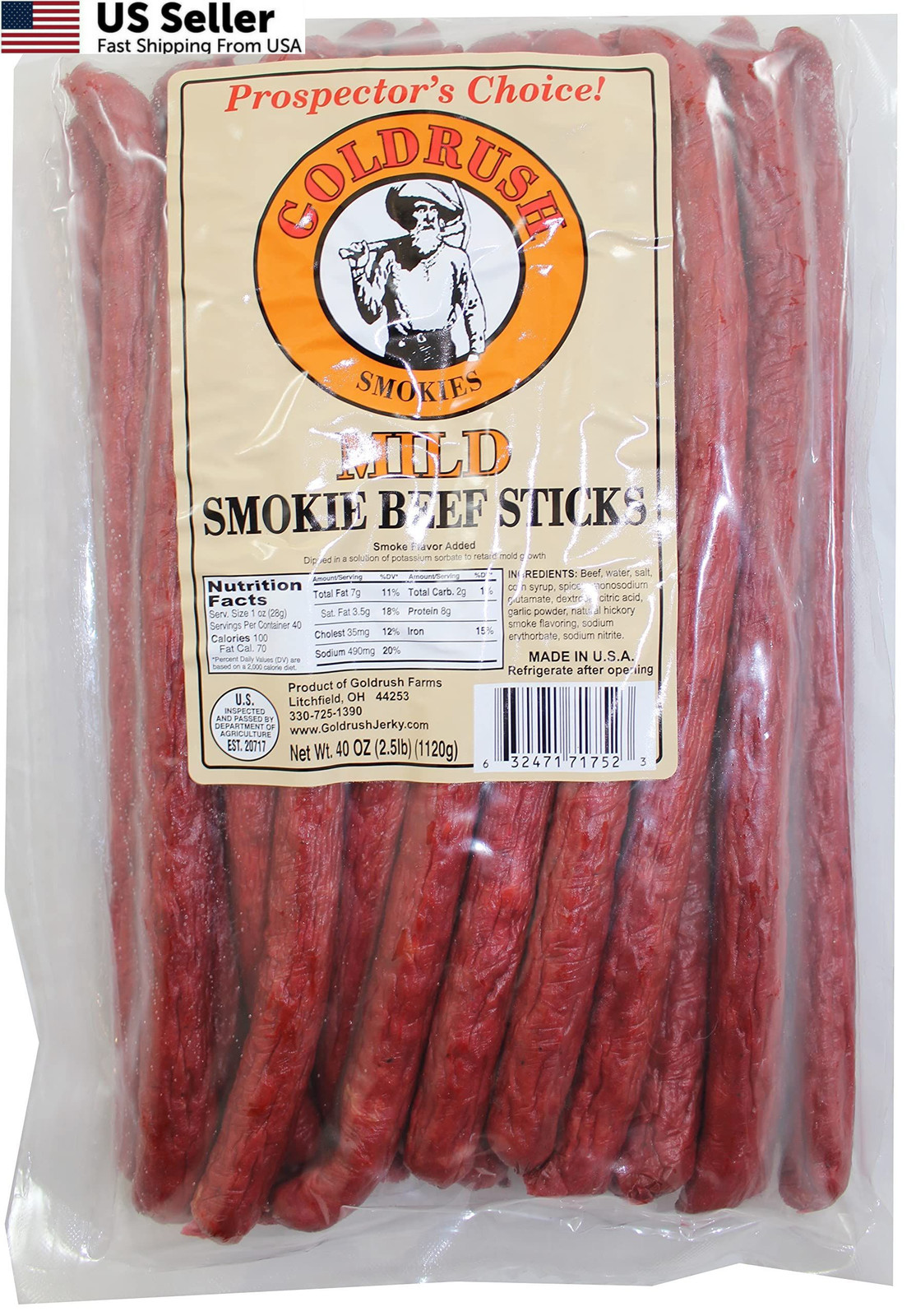 Gold Rush Mild Beef Smokies 2.5 Lb. Bag 40.0 Ounce (Pack of 1)