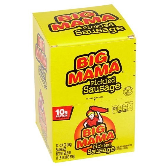 (3 pack) Penrose Big Mama Pickled Sausage, 10g Protein per Sausage, 2.4 oz.