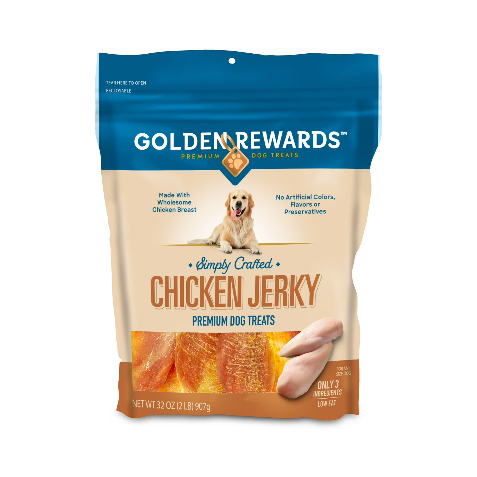 golden rewards chicken jerky 32 oz exp 09/2026