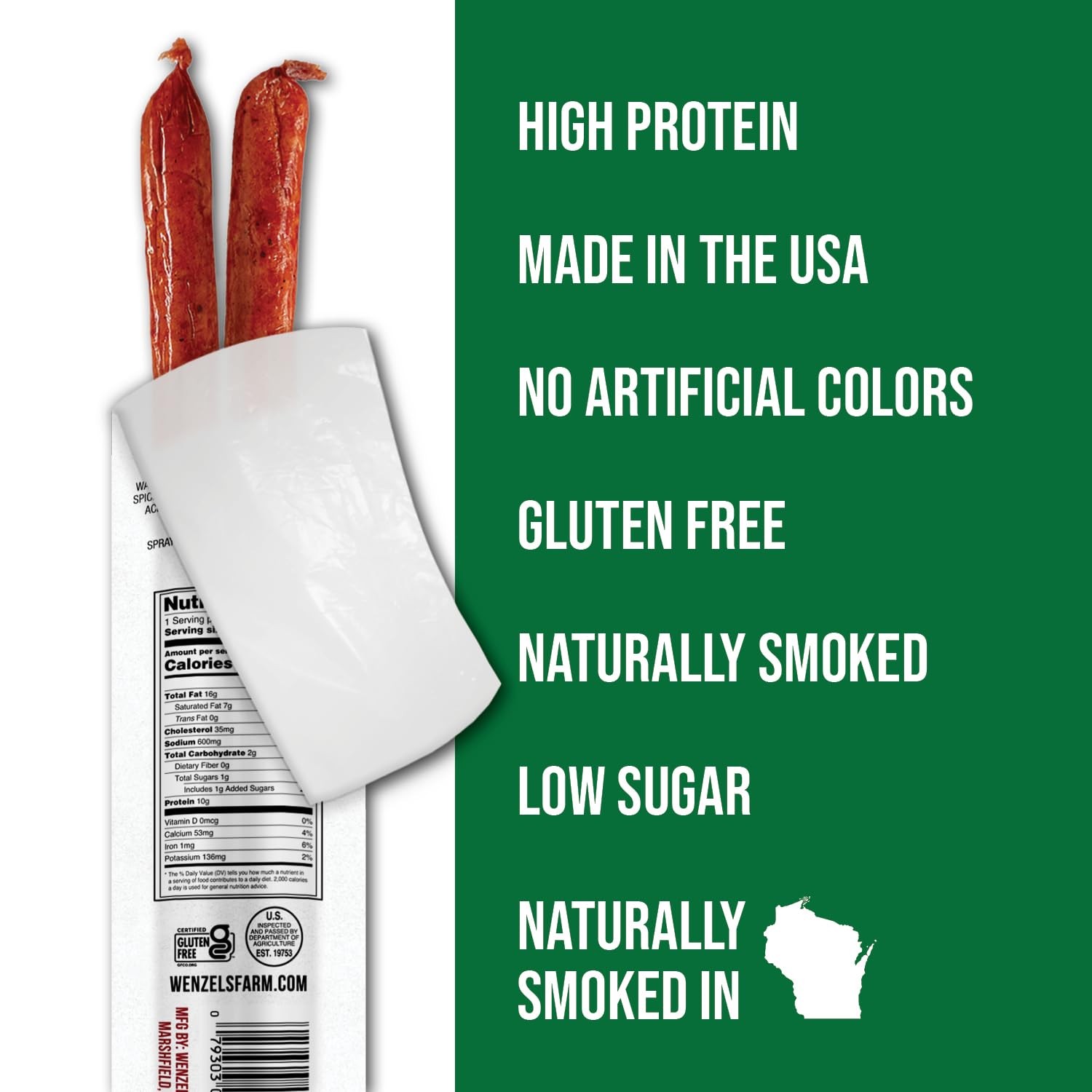 Wenzel’s Farm Jalapeno Cheddar Sticks │Snack Sticks │ Flavorful, Naturally Sm…