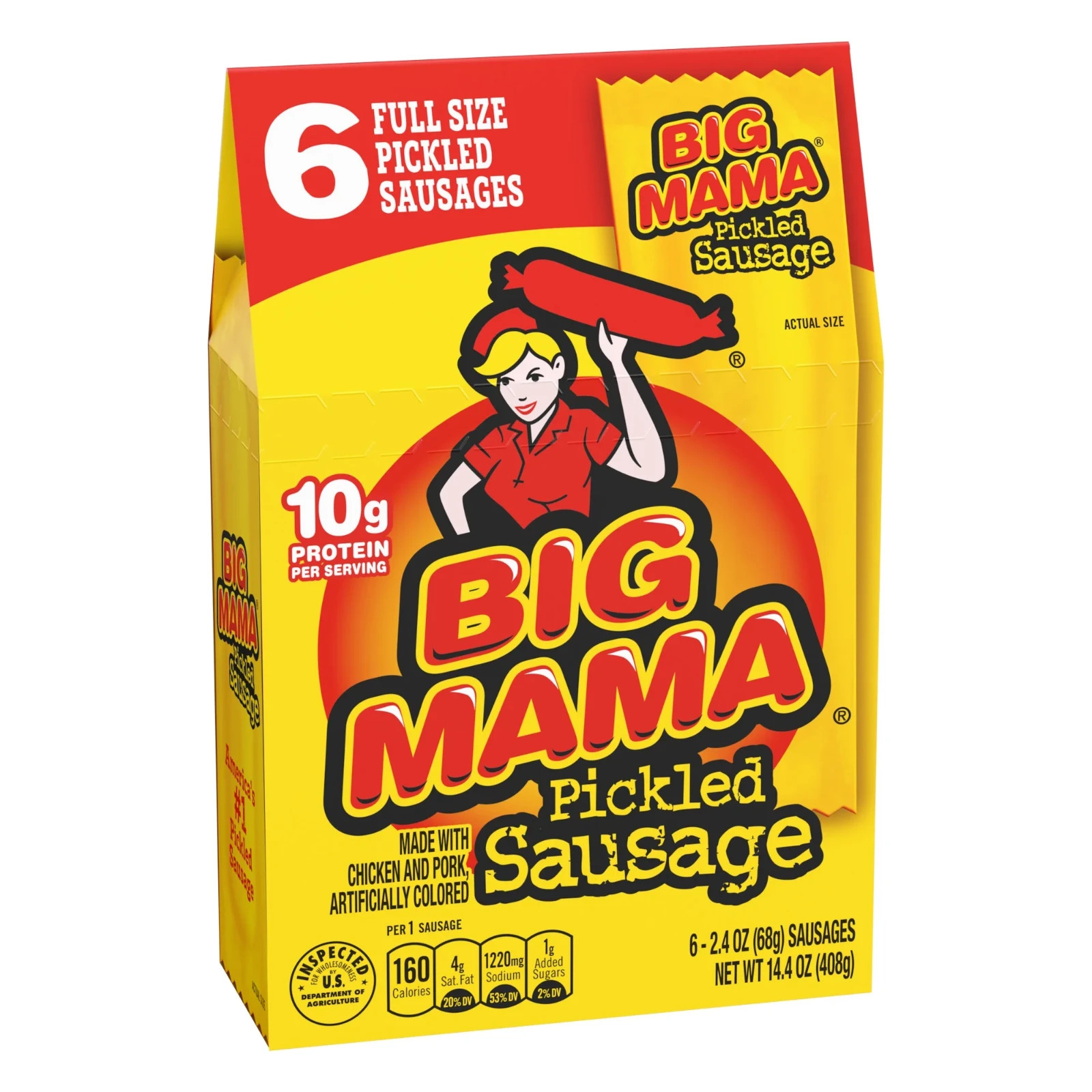 Penrose Big Mama Pickled Sausages, 2.4 oz., 6 Pack