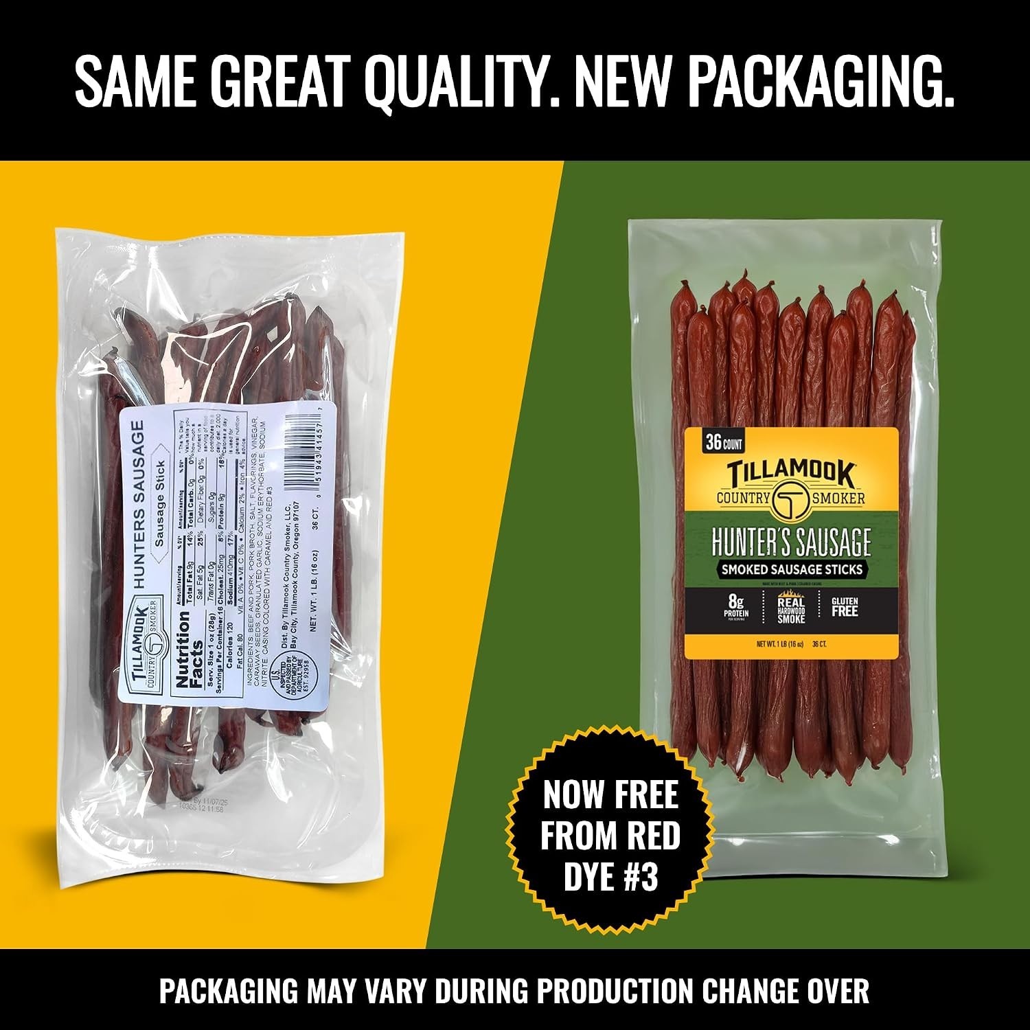 Hunter’s Sausage Smoked Sausage, 16 Oz, 36 Ct, Bulk Pack, Real Hardwood Smoke…