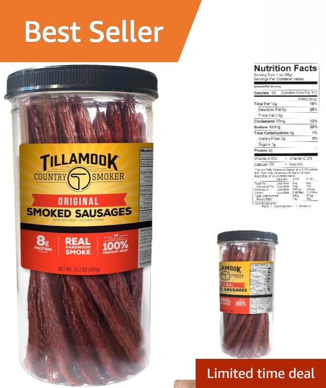 Hardwood Smoked Beef Sausages, 20 Count Keto Snack – Family Favorite