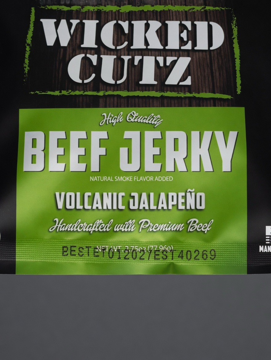 Bundle of 3 – Wicked Cutz Volcanic Jalapeño Beef Jerky 2.75oz Pantry Snack