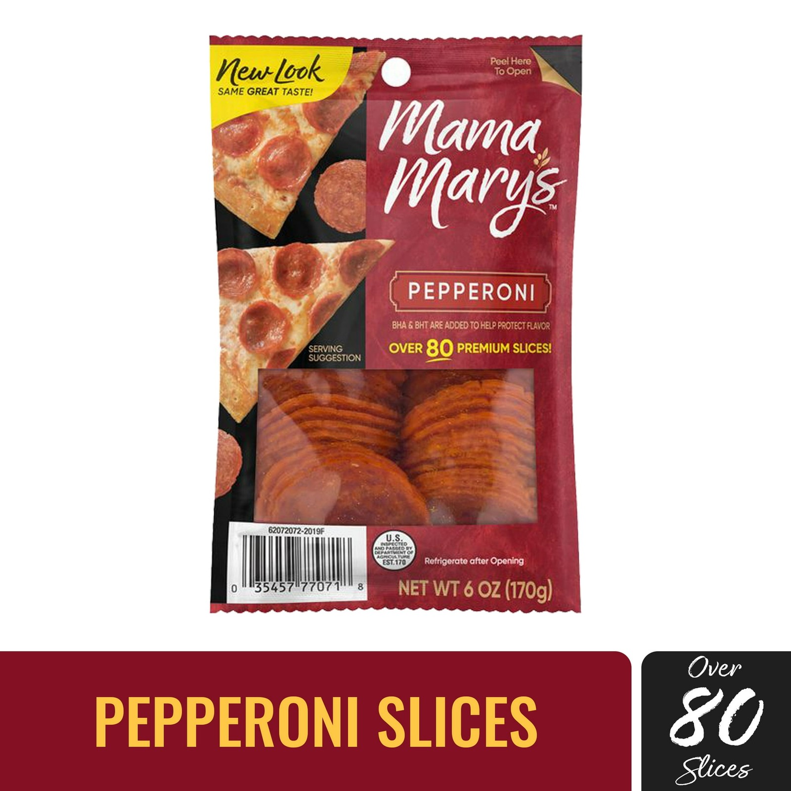 (2 pack) Mama Mary’s Pepperoni Slices, Sliced Pepperoni, 6 oz pack