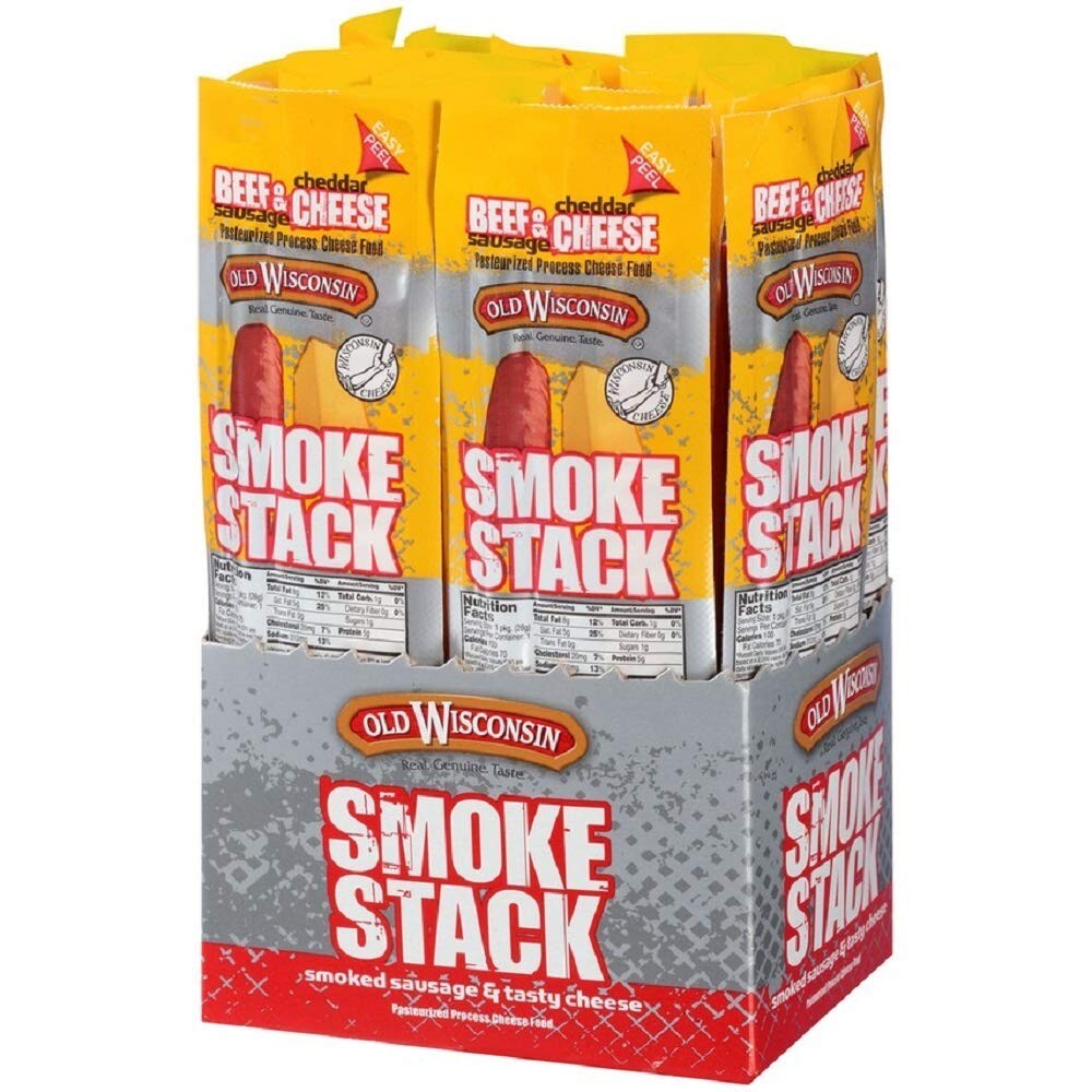 Old Wisconsin Cheese, Beef Stick and Cheddar, 1-Ounce Pack of 18