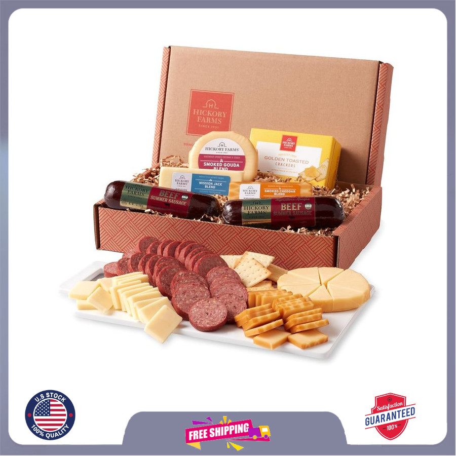 Signature Beef Summer Sausage & Cheese Gift Basket (Medium) – Food Gift Box