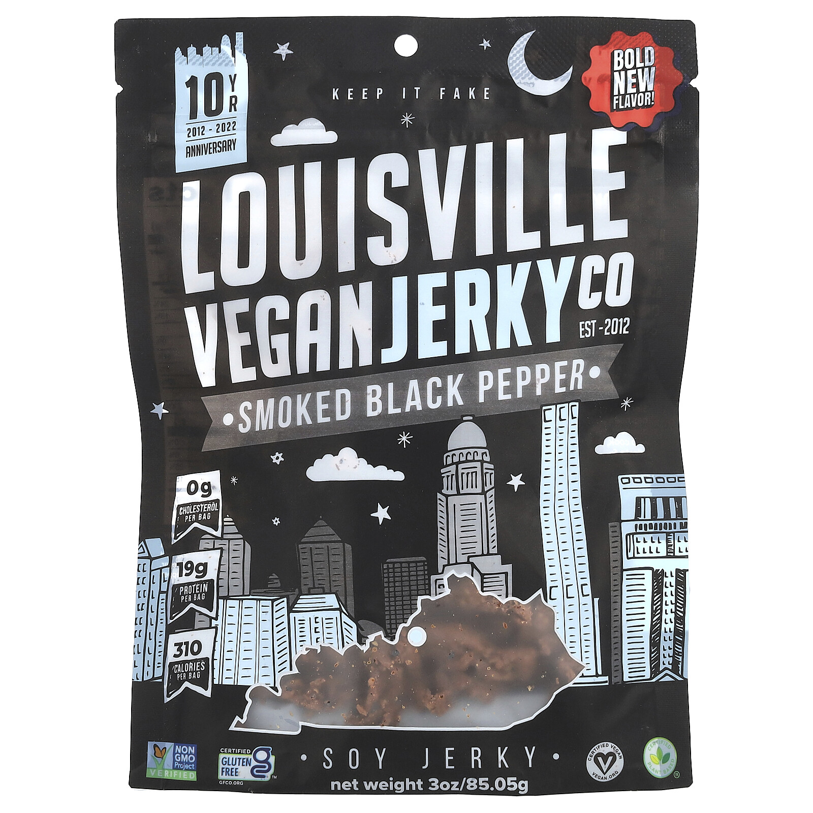 Soy Jerky, Smoked Black Pepper, 3 oz (85.05 g)