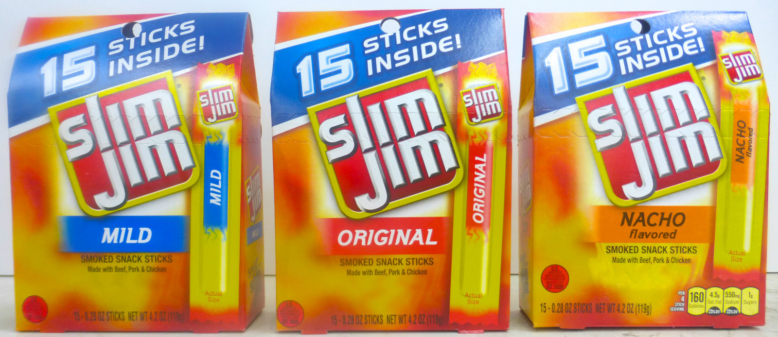 SLIM JIM Smoked snack sticks box PICK ONE (14 sticks)