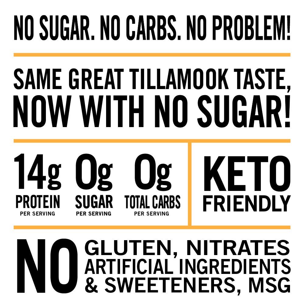 Tillamook Country Smoker Zero Sugar Original Beef Jerky Sticks, 6.5 Oz, 14g P…