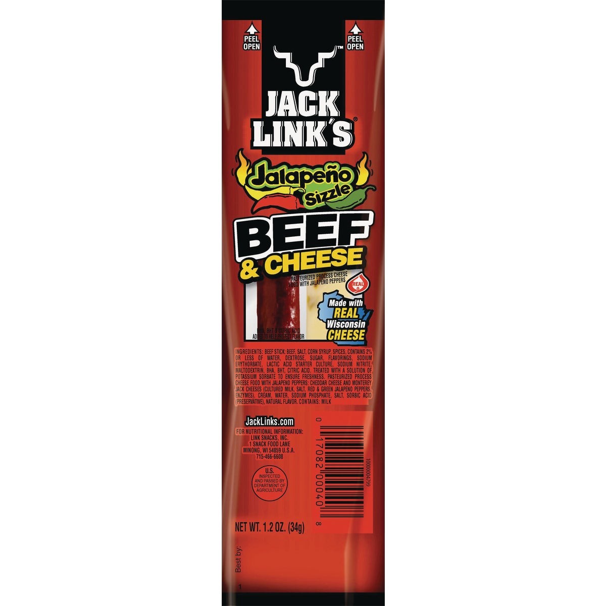 Jack Link’s 1.2 Oz. Jalapeno & Teriyaki Meat & Cheese Snack 00140 Pack of 16