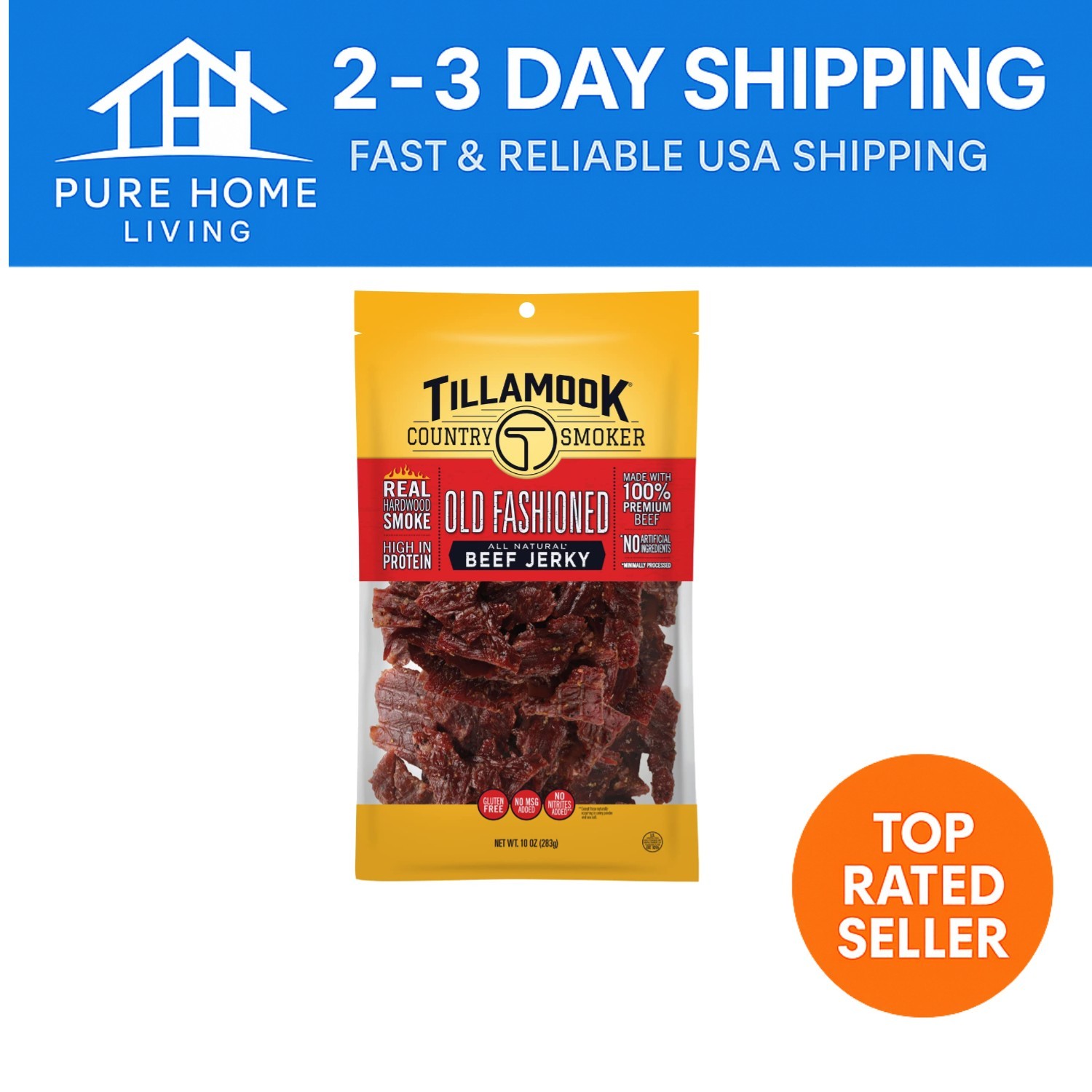 Gourmet Old Fashioned Beef Jerky – 10oz Gluten-Free Protein Snack, Oregon Made