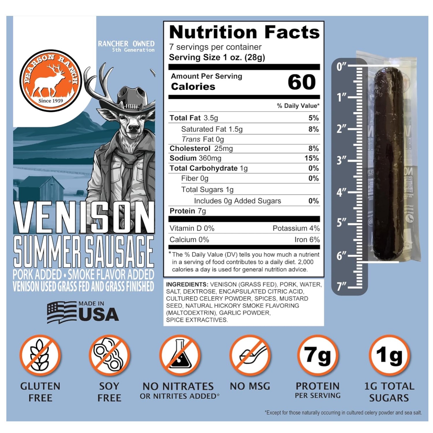 Venison Hickory Smoked Summer Sausage Pack