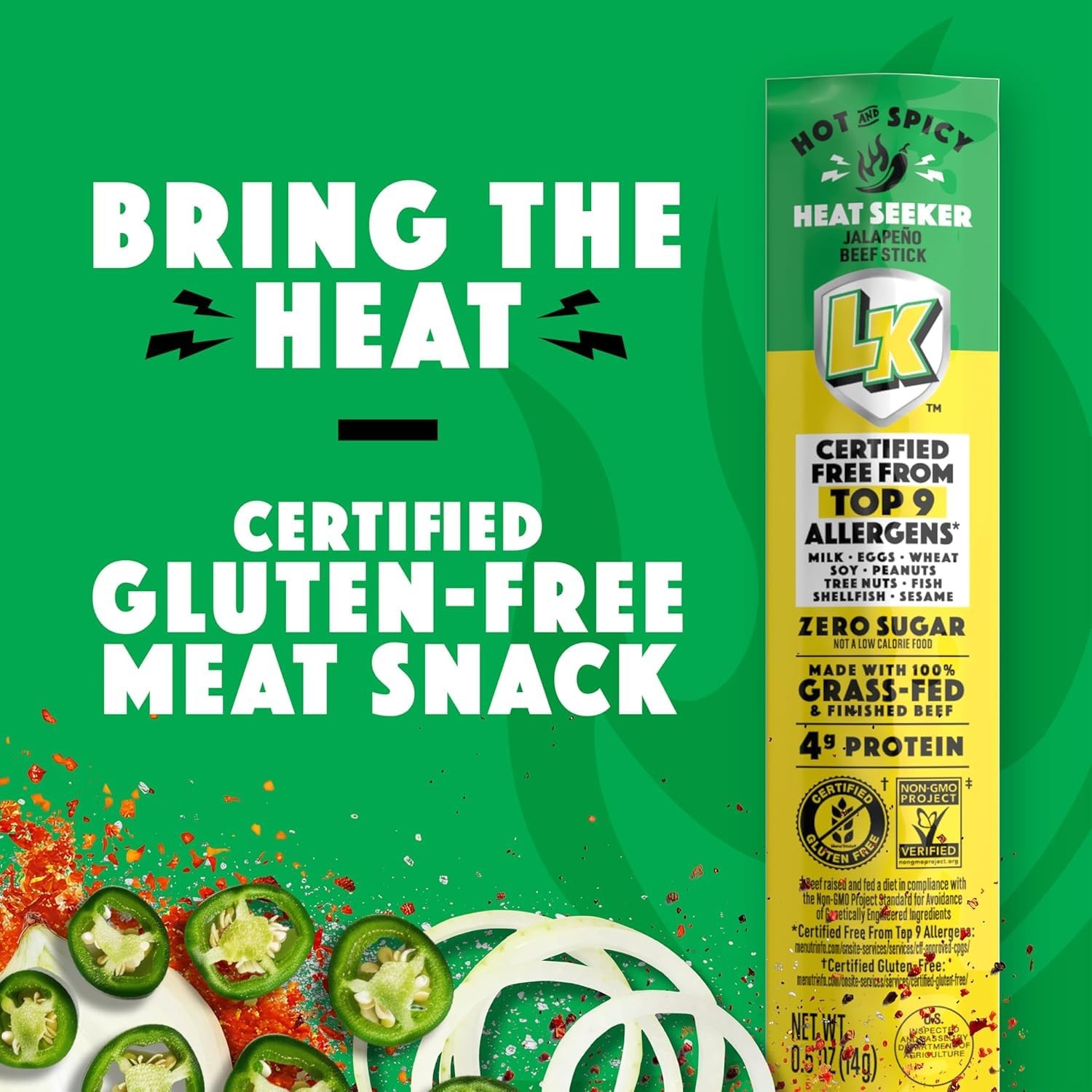Lorissa’s Kitchen Heat Seeker Jalapeno Mini Beef Sticks Pack of 24 0.5 oz Me…