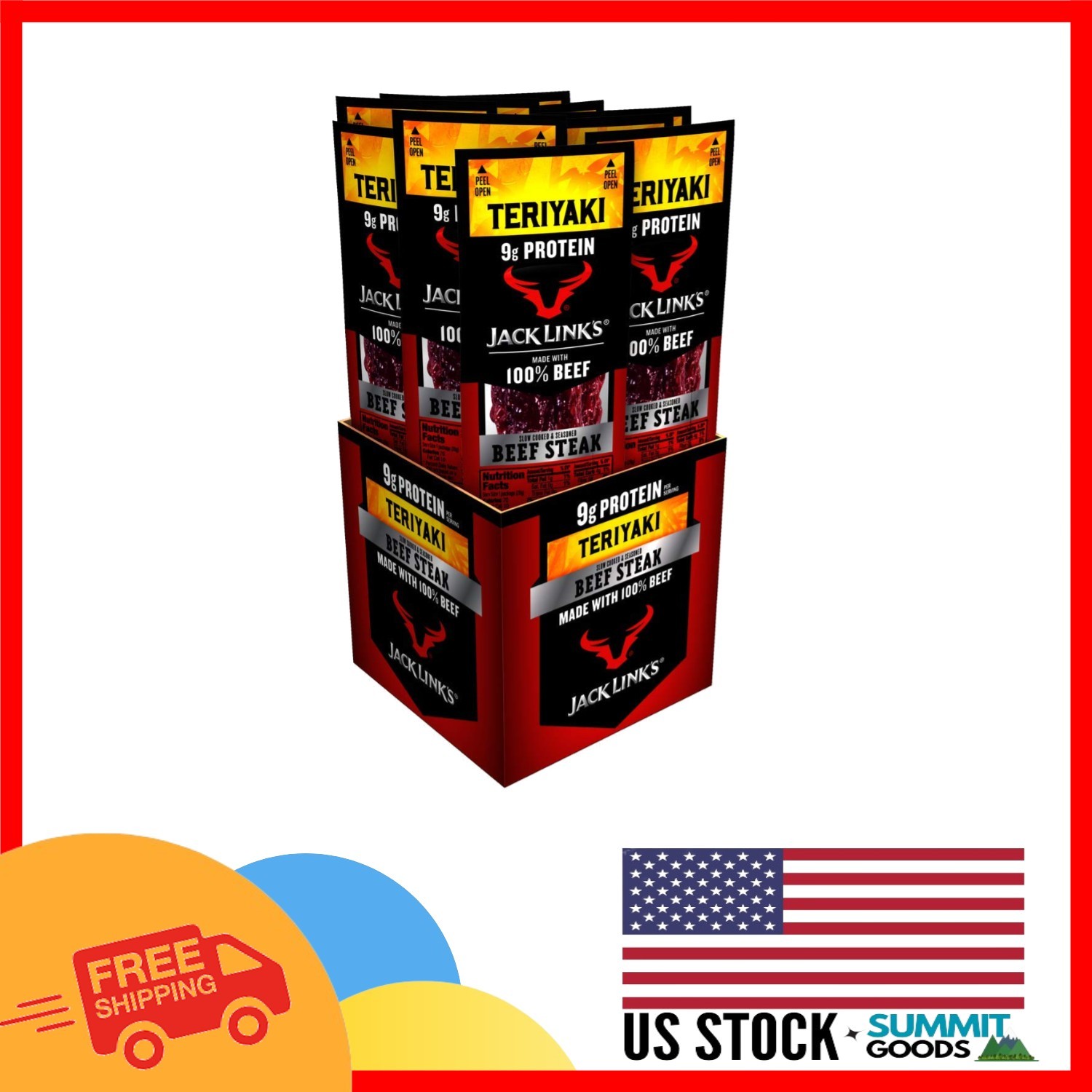 Savory Teriyaki Beef Steaks – 12 Individually Wrapped Protein Snacks, 1 oz Each