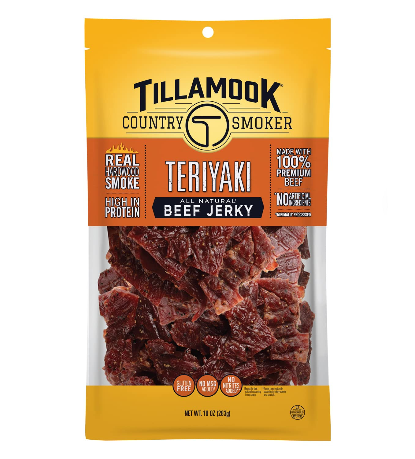Real Hardwood Smoked Beef Jerky, Teriyaki, 10 Ounce