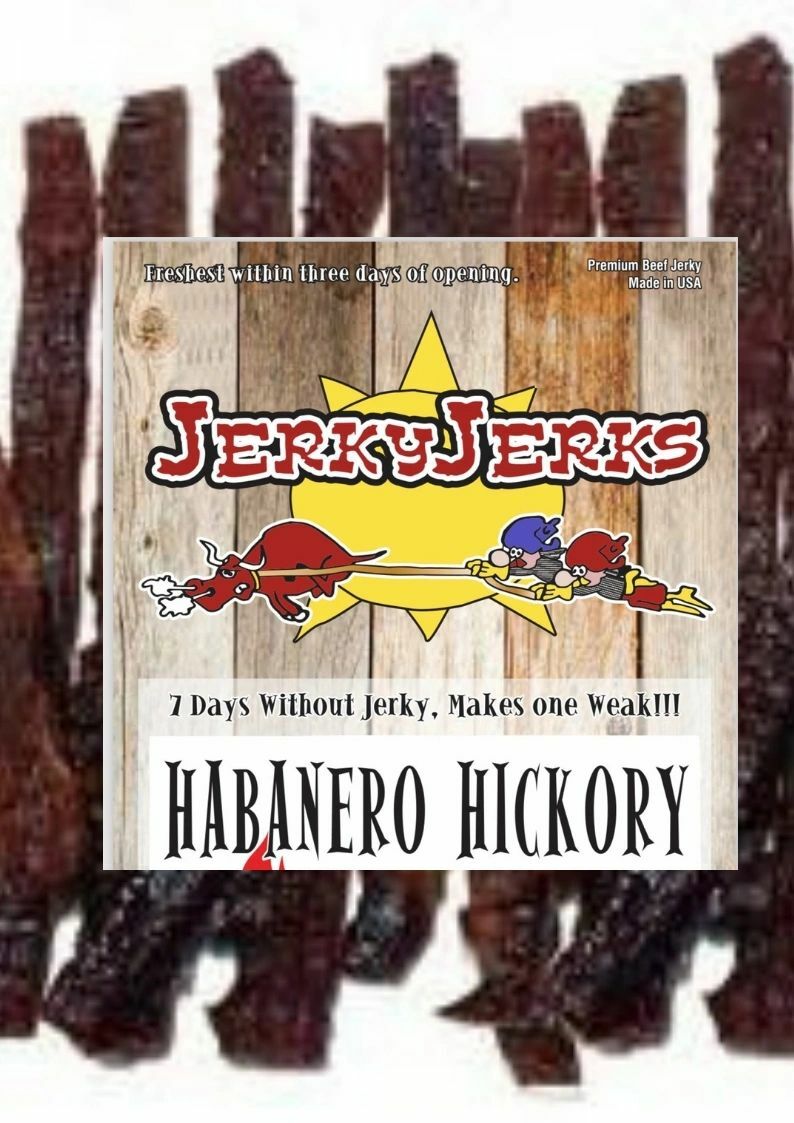 Jerky Jerks Hot Habanero Hickory Smoked Premium Beef Jerky 8oz