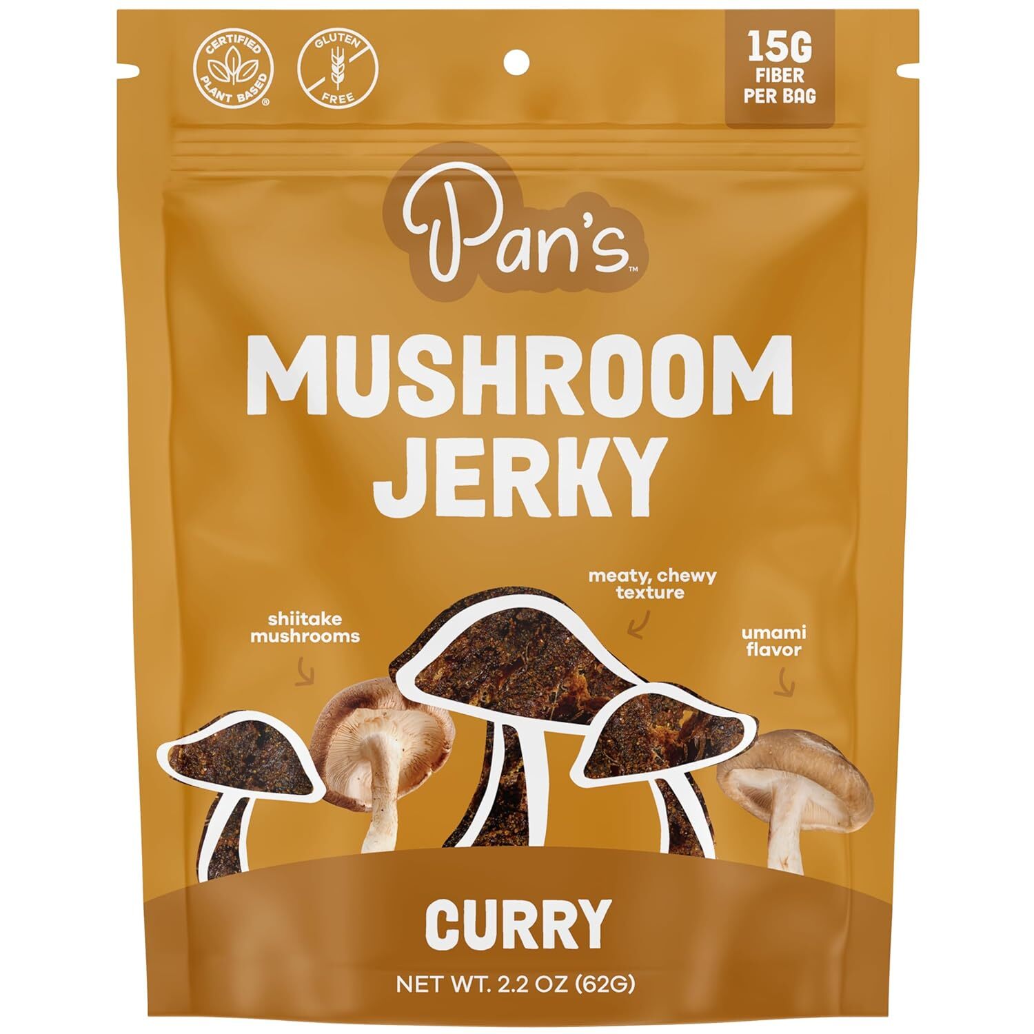 Pan’s Mushroom Jerky Curry Mushroom Jerky 2.2oz