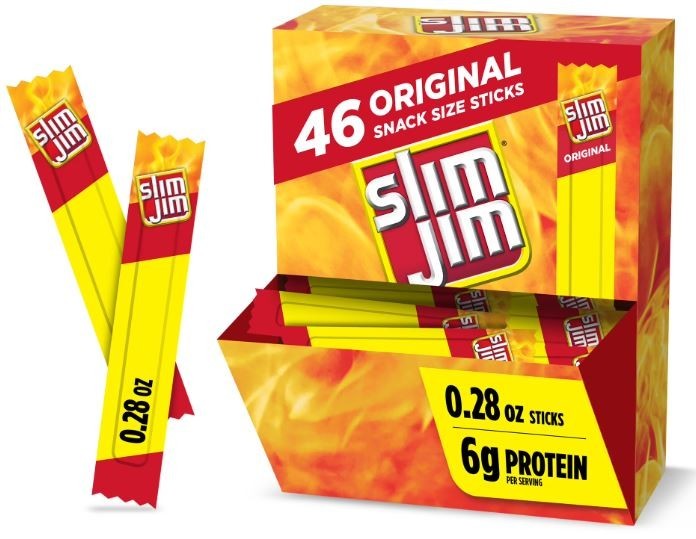 Slim Jim Snack-Sized Smoked Meat Stick Original Flavor 0.28 Oz 46 CT New