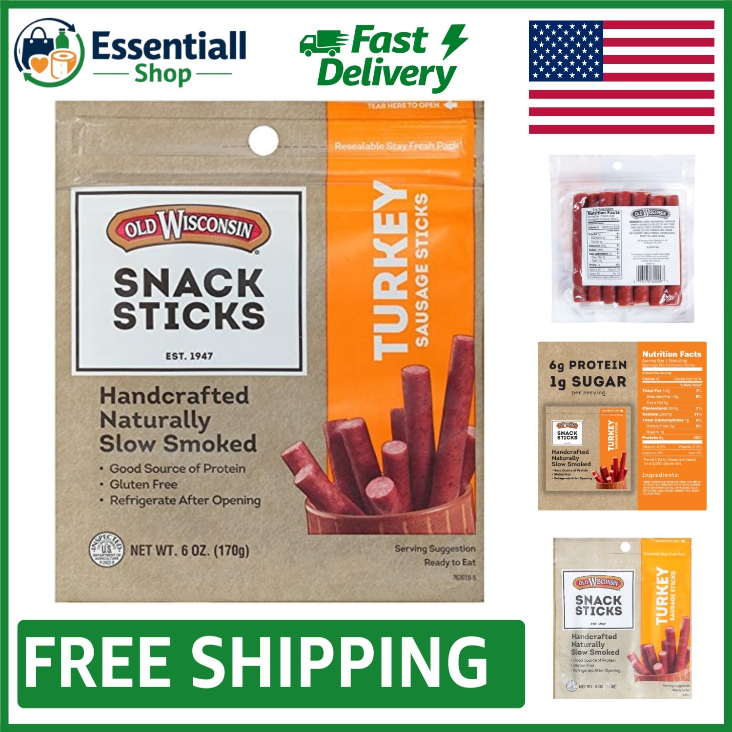 Naturally Smoked Turkey Snack Sticks – High Protein, Low Carb & Keto-Friendly