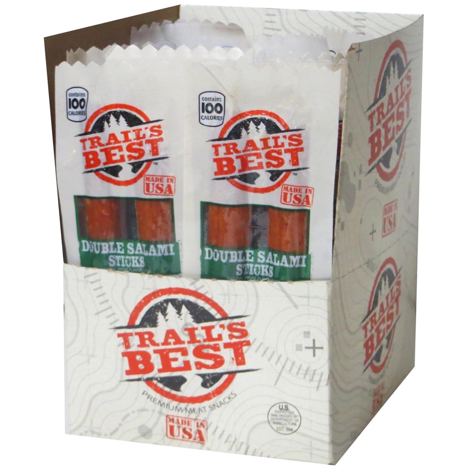 Individually Wrapped Protein-Packed Double Salami Sticks – 20 Count, Made in USA