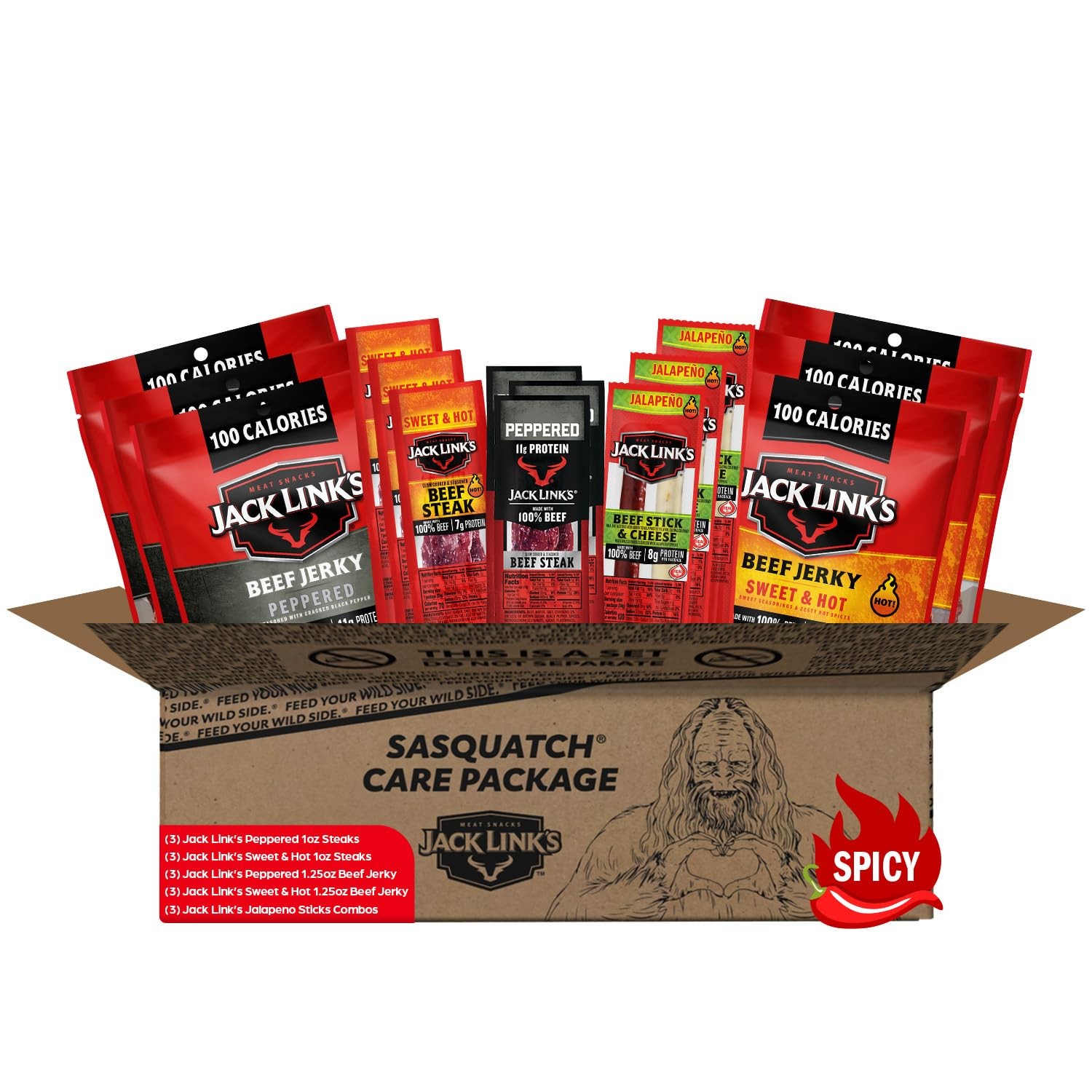 Spicy Beef Jerky Gift Basket Variety Pack – Includes Jerky Meat & Cheese Comb…
