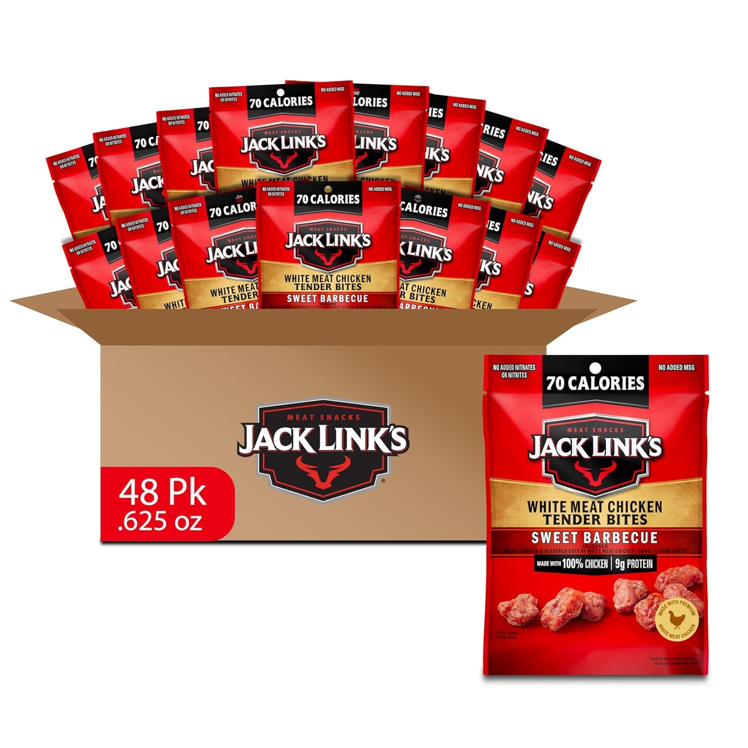 Jack Links Sweet BBQ White Meat Chicken Tender Bites Ready to Eat Chicken Bites