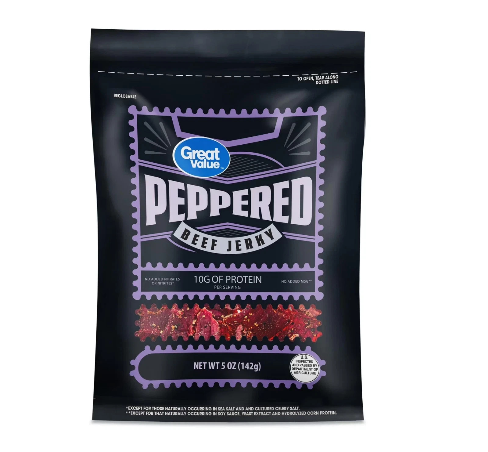 Great Value Peppered Beef Jerky, 5 Oz…