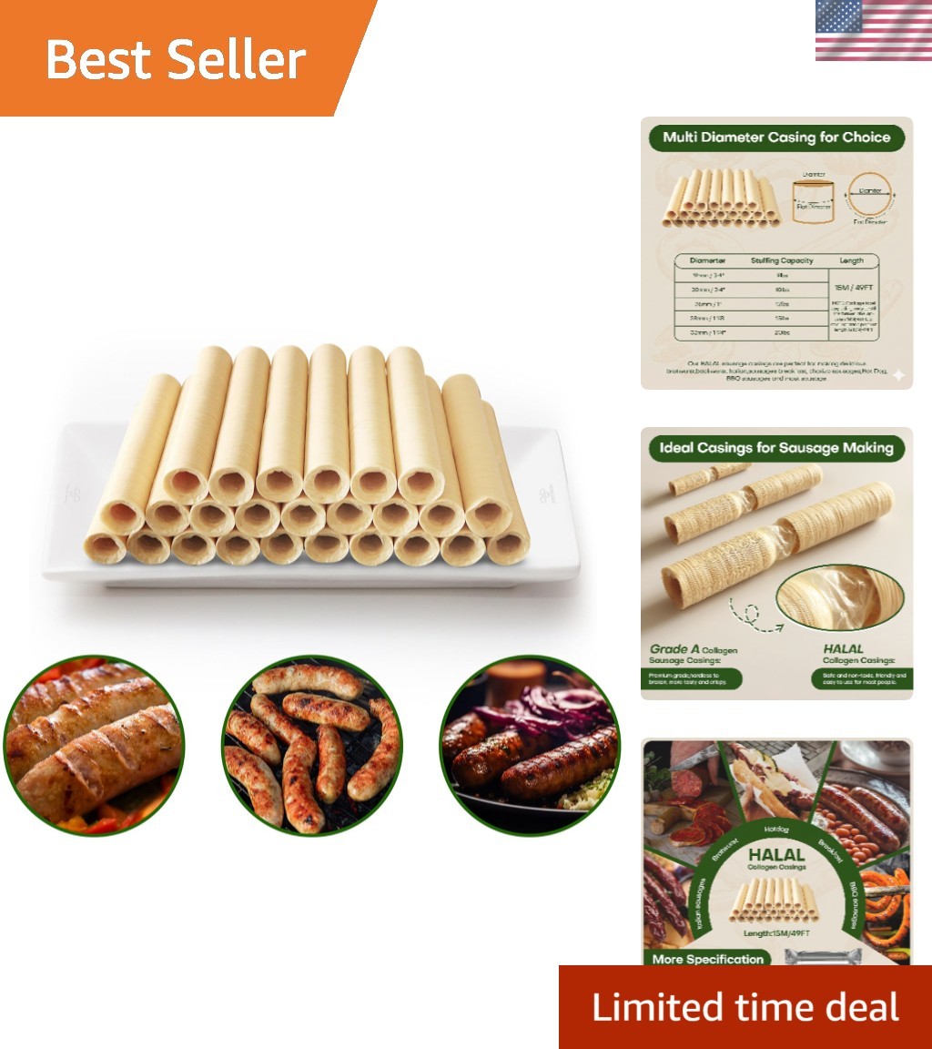 HALAL Sausage Casing, Grade a Edible Drying Collagen Sausage Casings for Flavoro