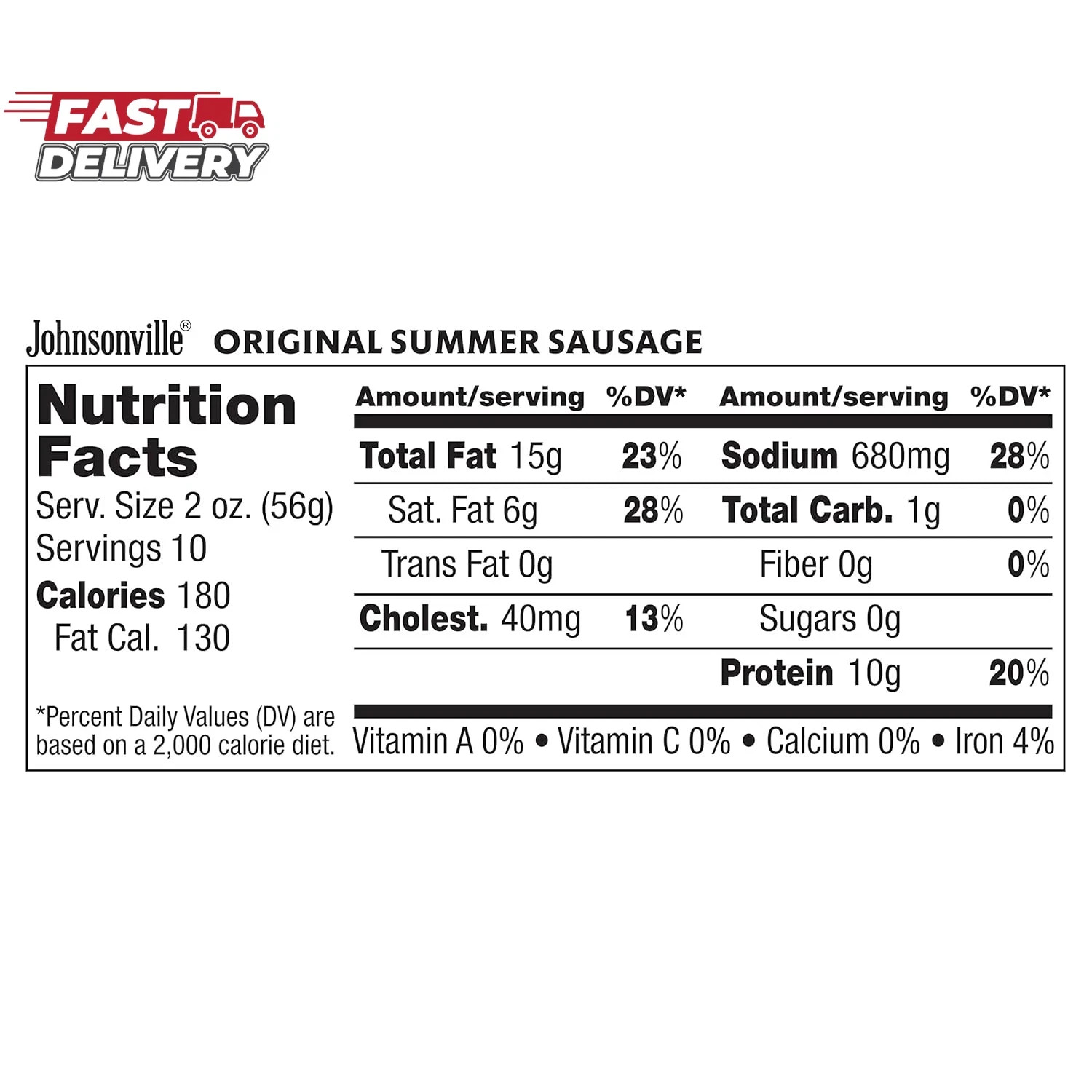 Johnsonville Original Summer Sausages 2/20Oz. Good Source of Protein, Great for