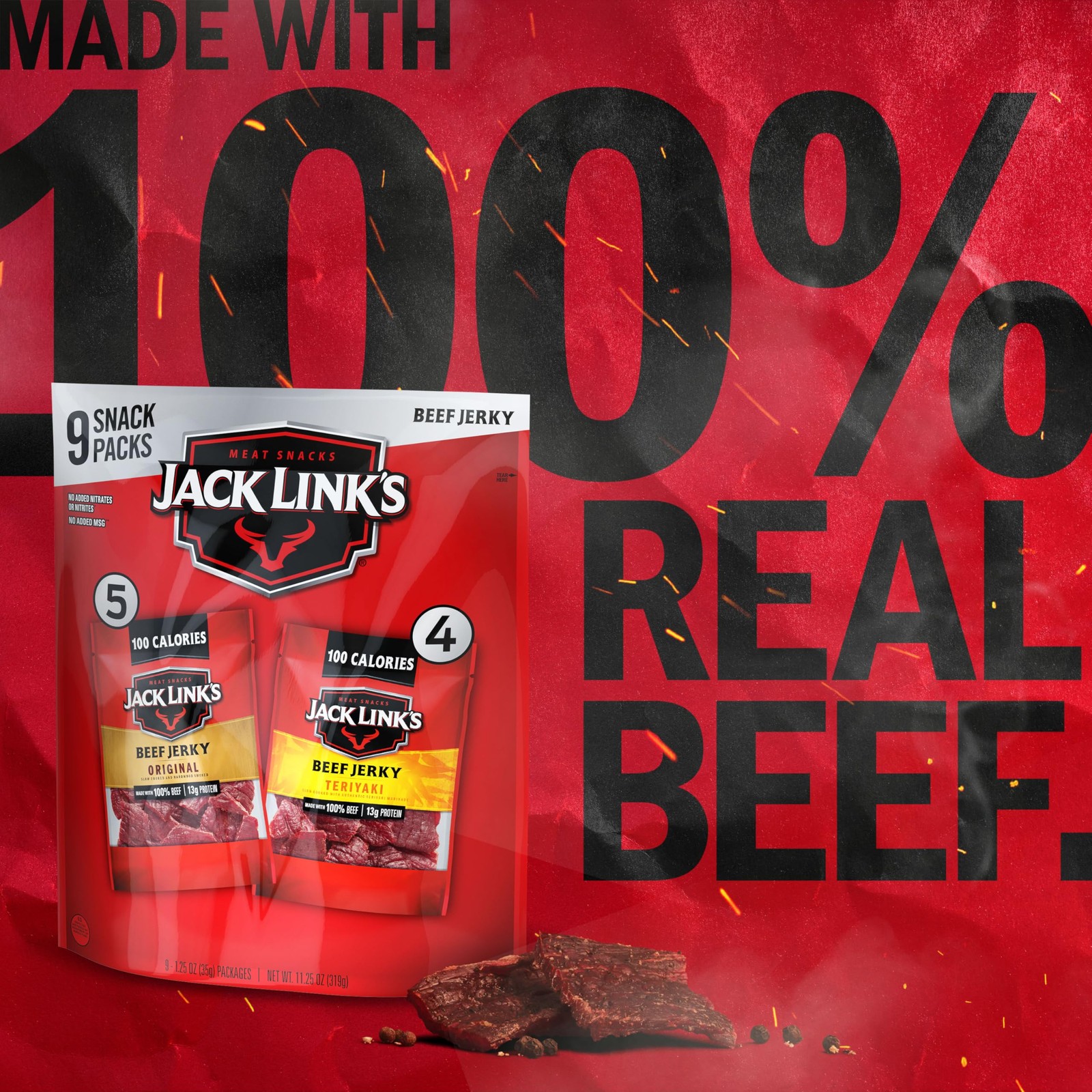 Jack Link’s Beef Jerky Variety Pack – Original and 1.25 Ounce (Pack of 9)