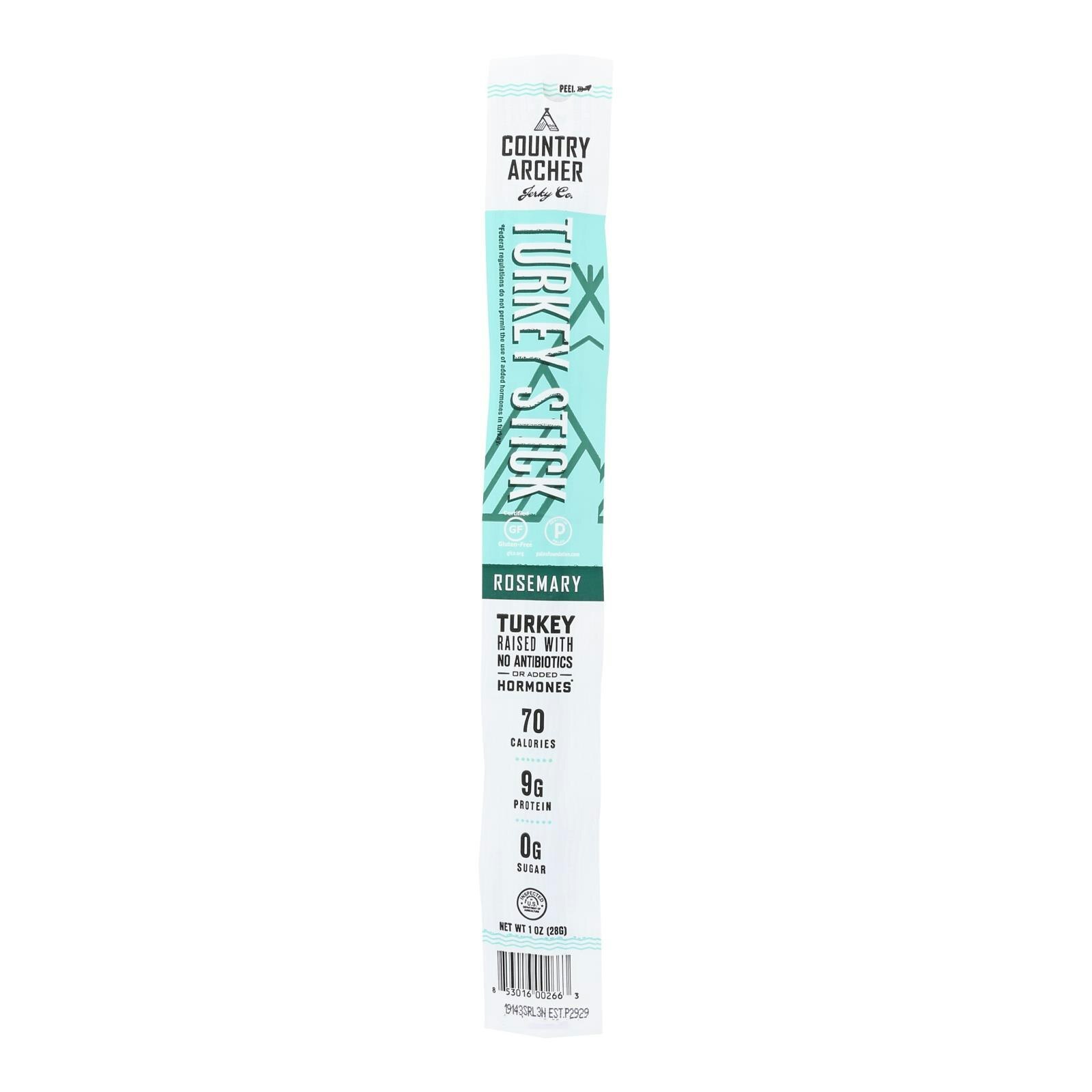 Country Archer – Jerky Turkey Stick Rosemary 1 oz (Pack of 18)