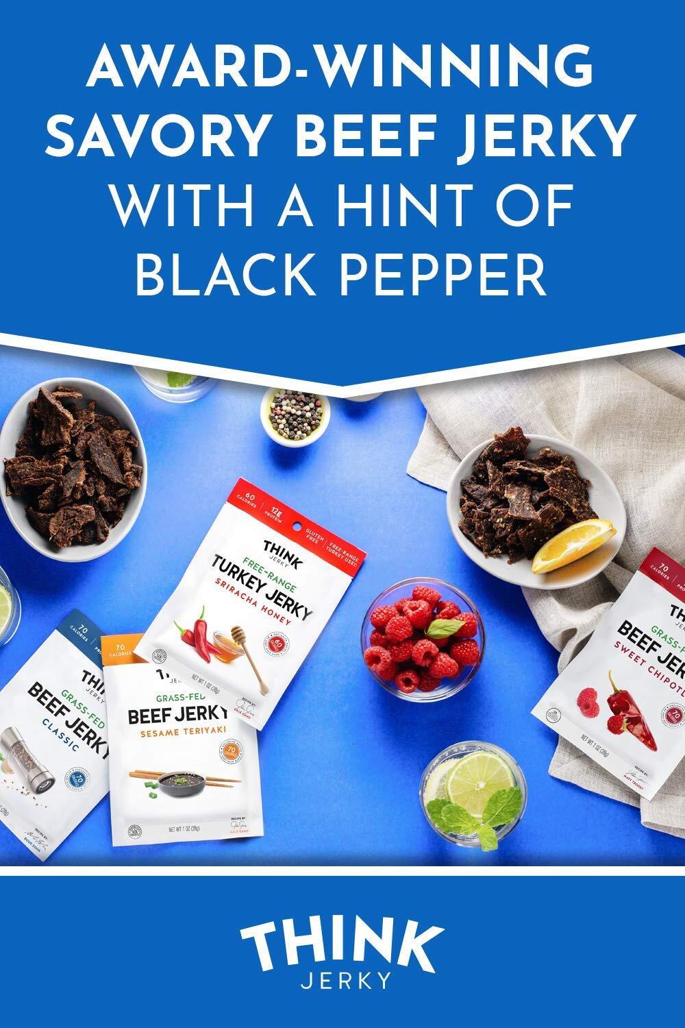 8 Pack Classic Beef and Turkey Jerky Healthy High Protein Gourmet Snack