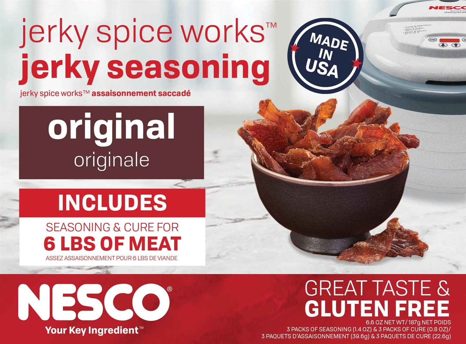 BJ-6 Jerky Spice Works 3 Pack Original Flavor Beef Jerky Seasoning By Nesco