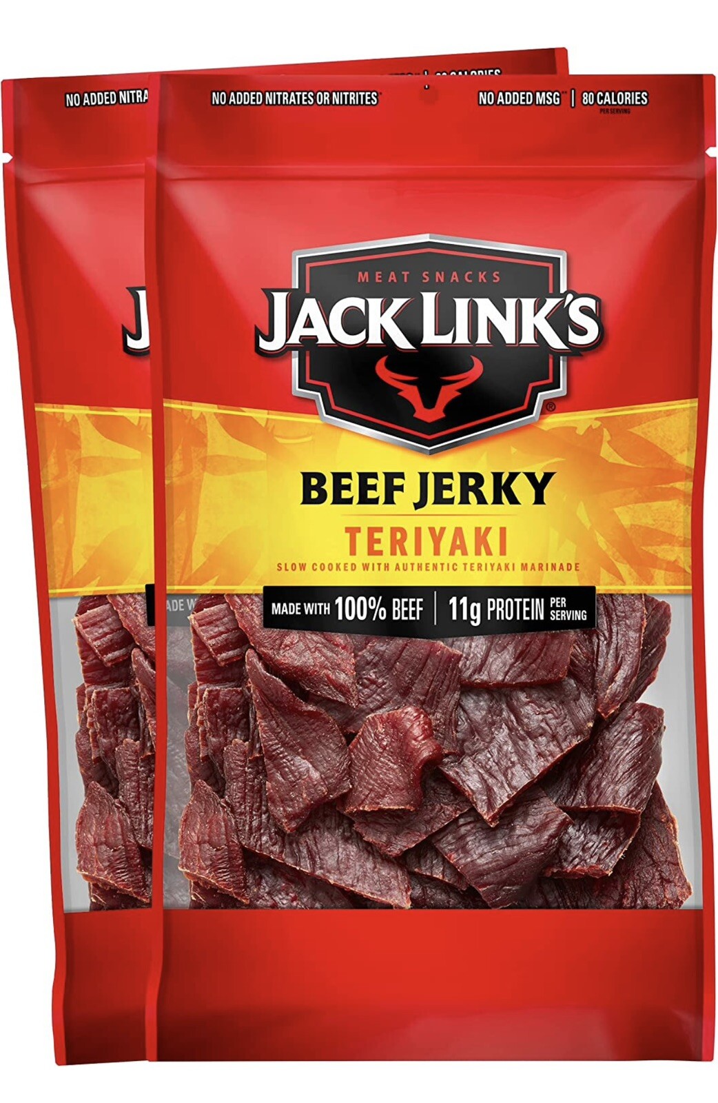 Jack Link’s Beef Jerky, Teriyaki – Flavorful Everyday Snack, 9 Oz. (Pack of 2)