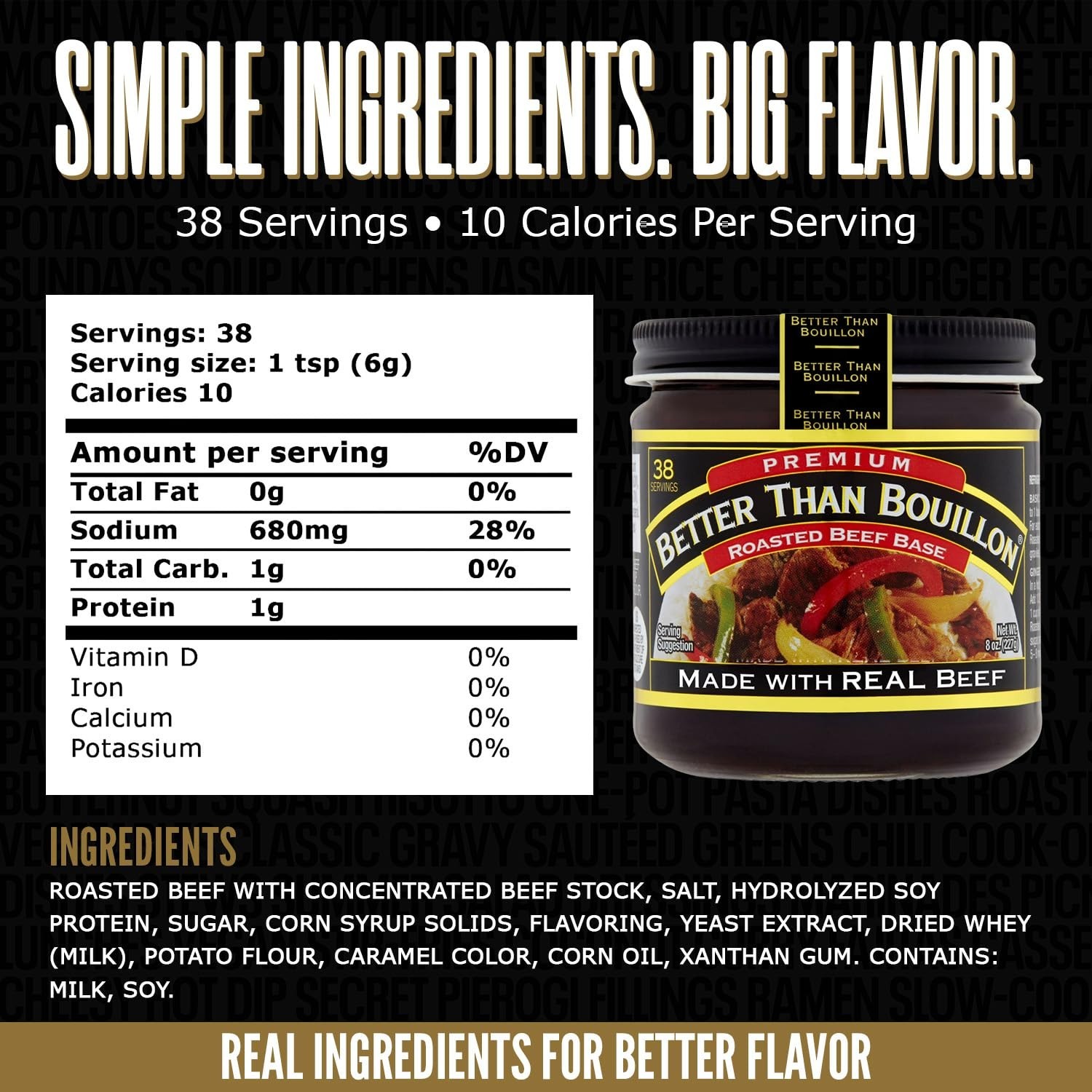 Rich Roasted Beef Base Paste, 8 oz – Perfect for Soups & Stews, 38 Servings