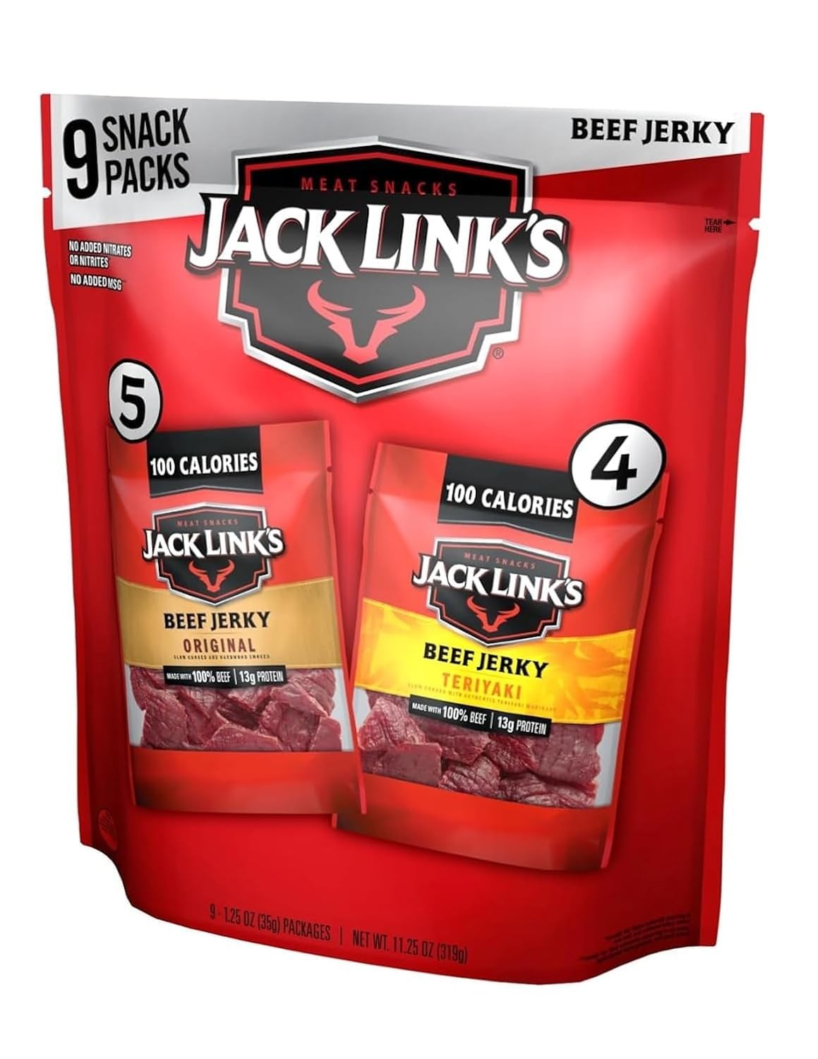 Beef Jerky Variety Pack Original and Teriyaki 9 Pack 1.25 oz Bag Ready to …
