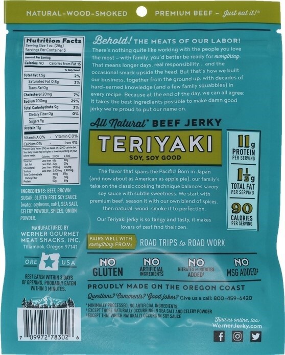 Werner 2.4 oz. All Natural Teriyaki Beef Jerky