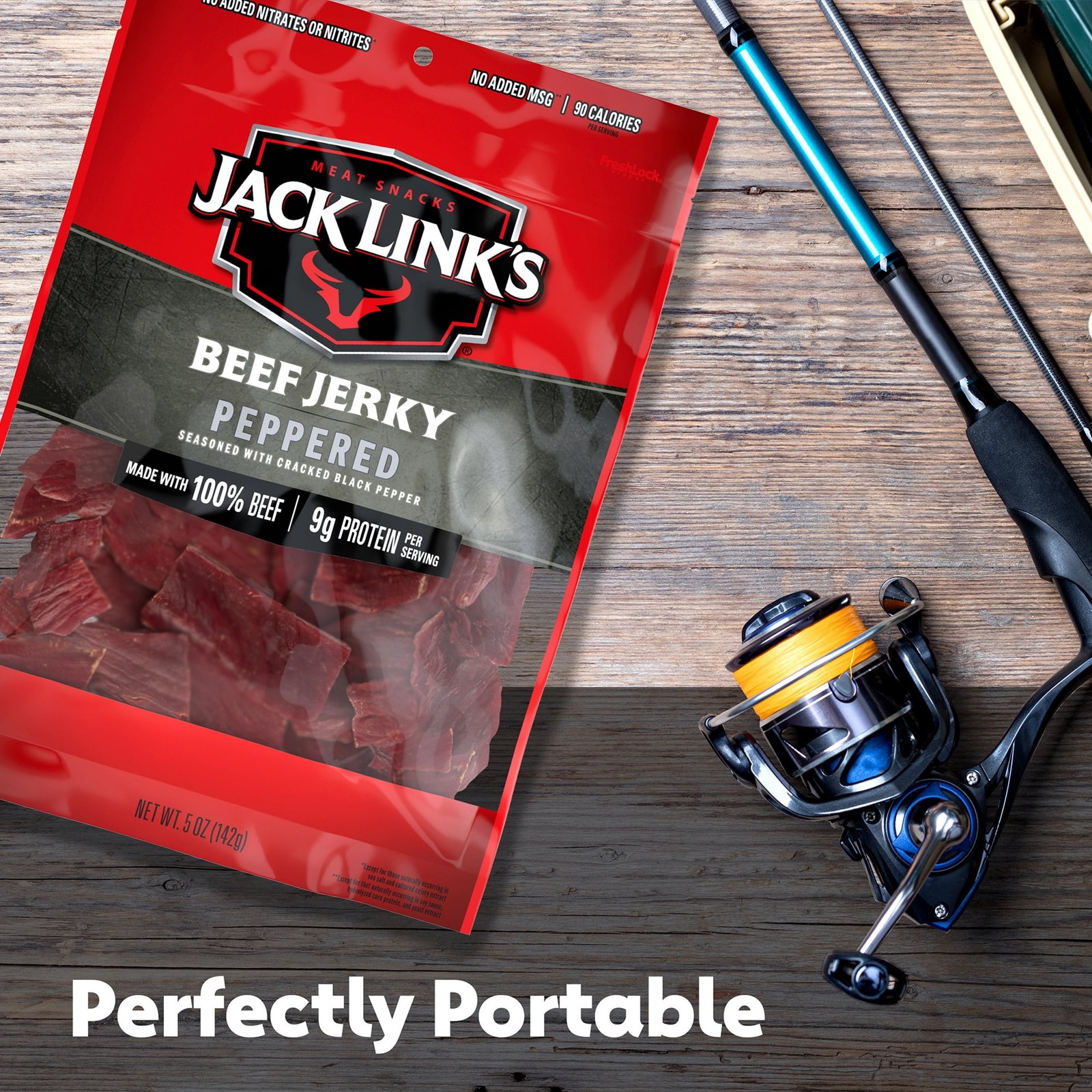 Jack Link’s Beef Jerky Peppered Made W/ 100% Beef 9g of Protein per Serving 5
